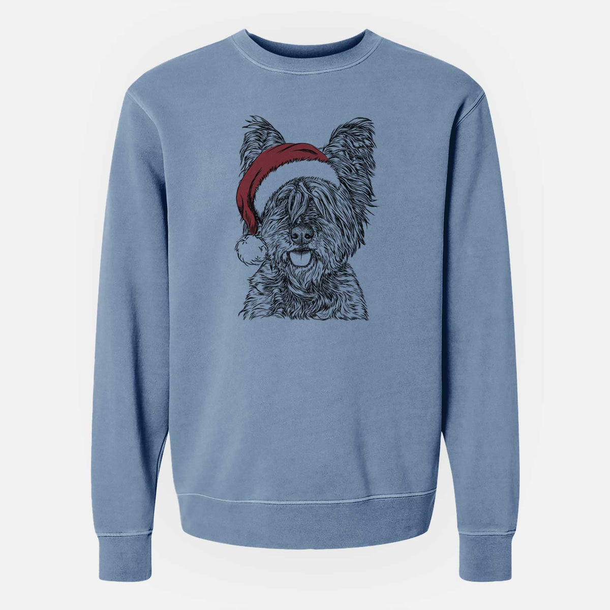 Santa McDuff the Cairn Terrier - Unisex Pigment Dyed Crew Sweatshirt