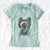 Santa McDuff the Cairn Terrier - Women's V-neck Shirt