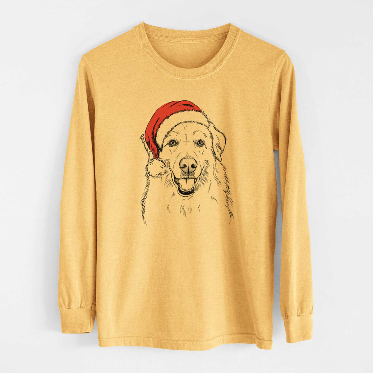Santa Meg the Great Pyrenees - Heavyweight 100% Cotton Long Sleeve