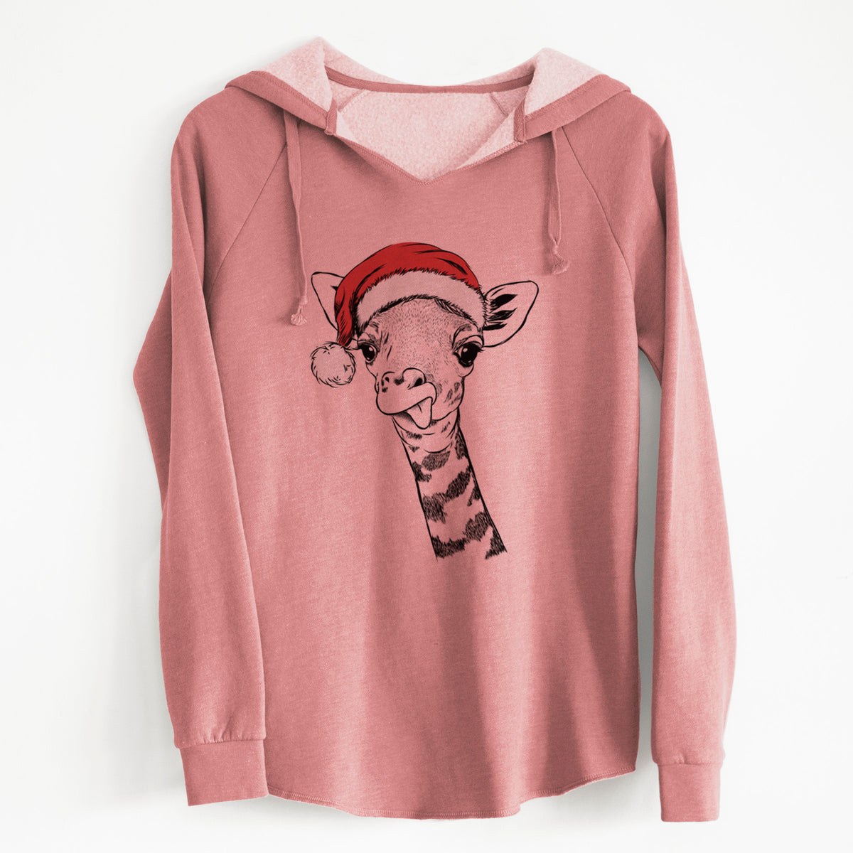 Santa Mel the Baby Giraffe - Cali Wave Hooded Sweatshirt