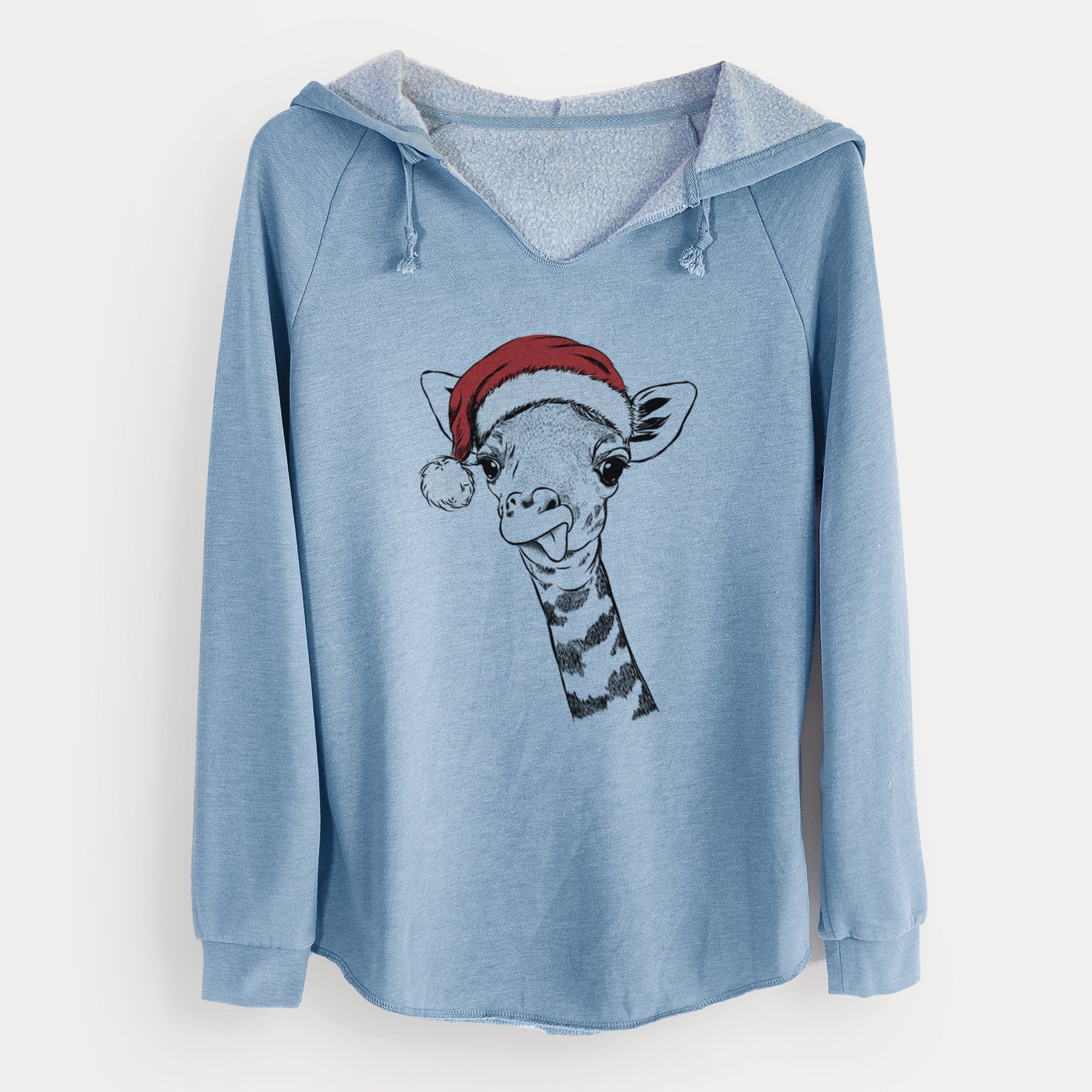 Santa Mel the Baby Giraffe - Cali Wave Hooded Sweatshirt