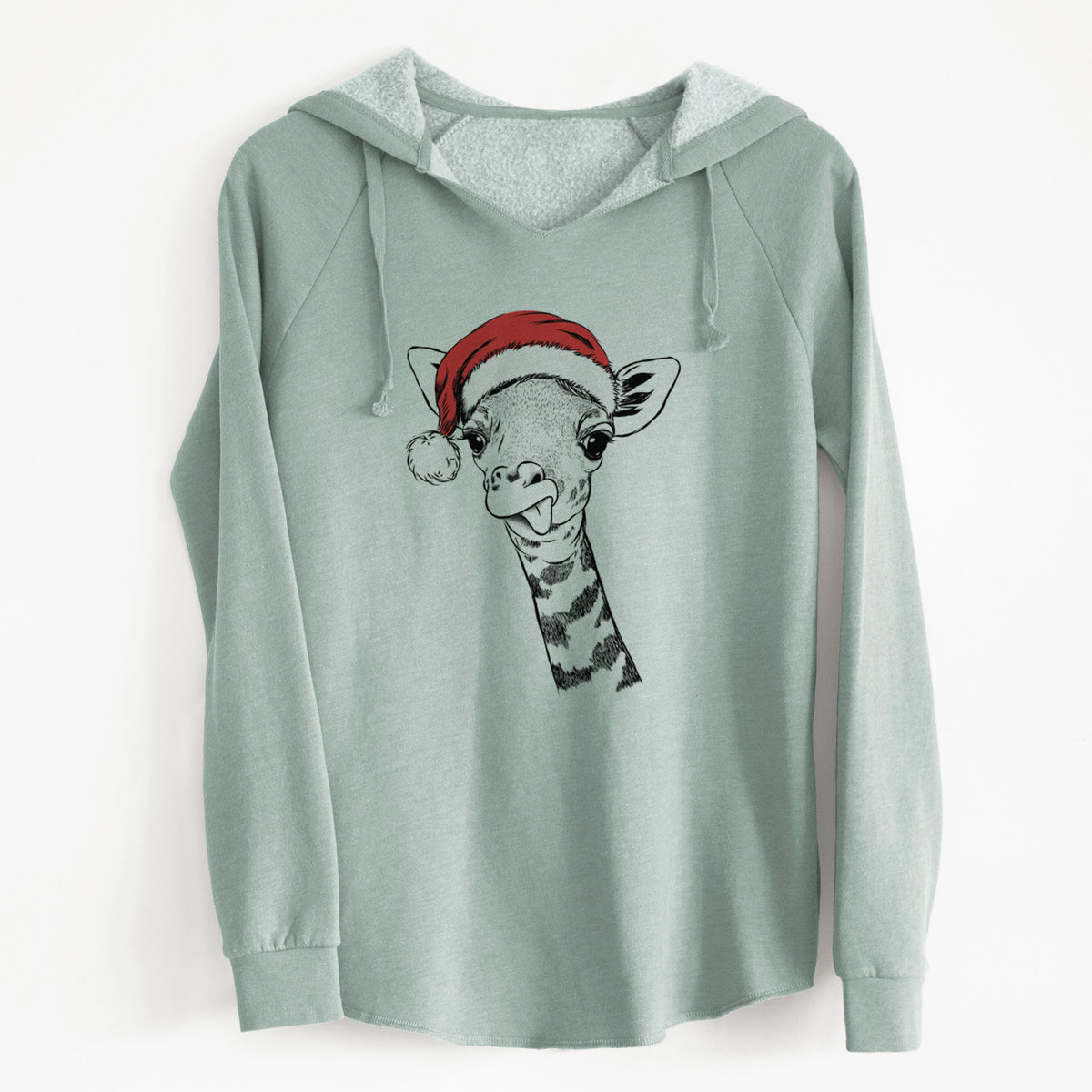 Santa Mel the Baby Giraffe - Cali Wave Hooded Sweatshirt