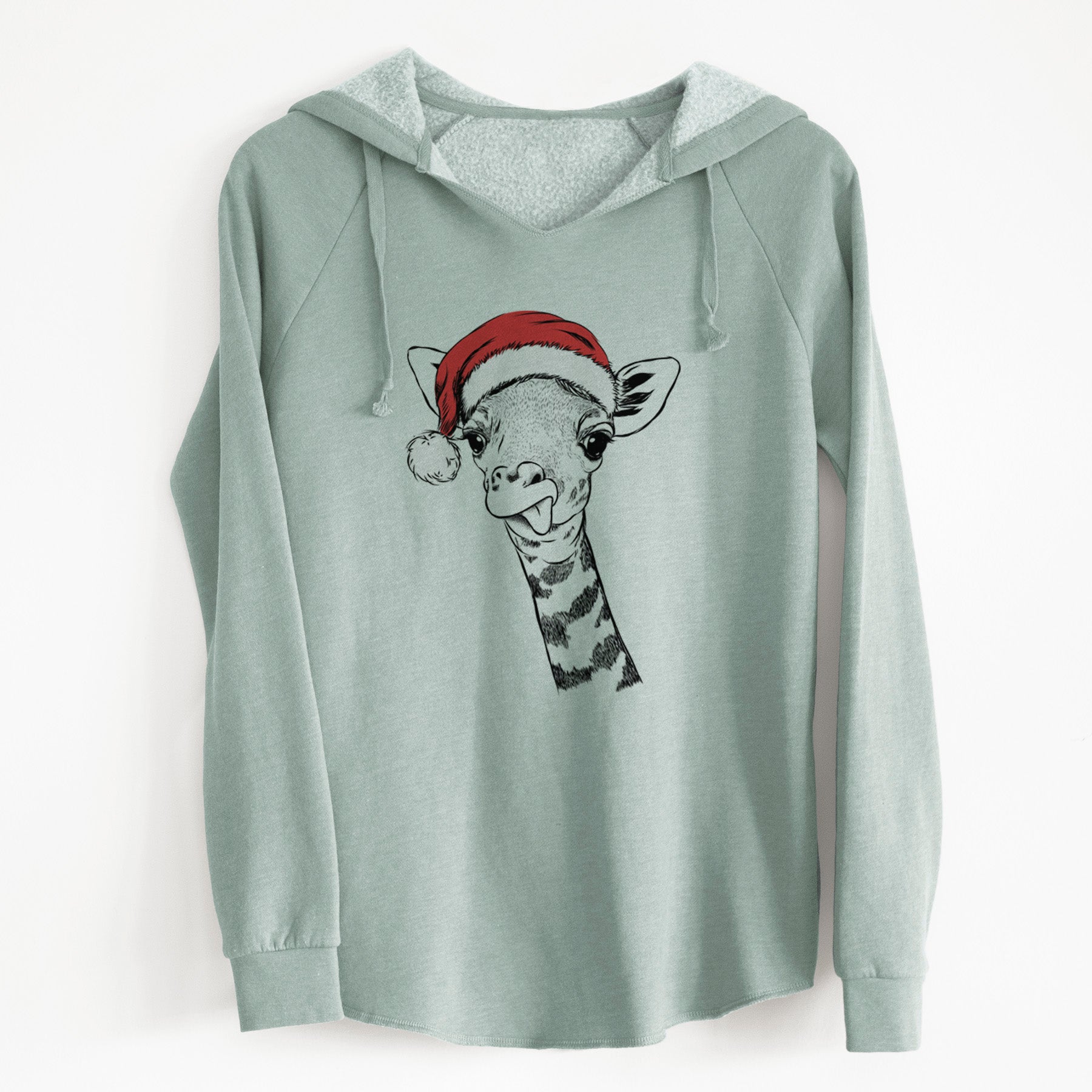 Santa Mel the Baby Giraffe - Cali Wave Hooded Sweatshirt