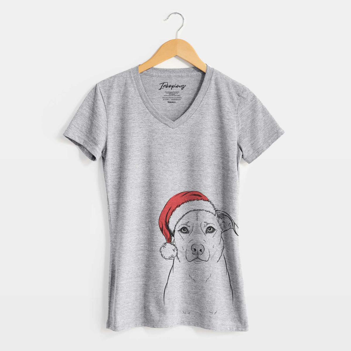Santa Mica the Labrador Pittbull Mix - Women's V-neck Shirt