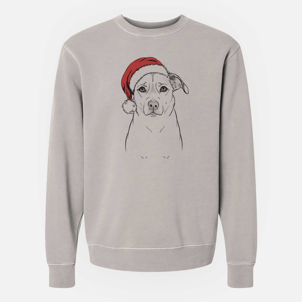 Santa Mica the Labrador Pittbull Mix - Unisex Pigment Dyed Crew Sweatshirt