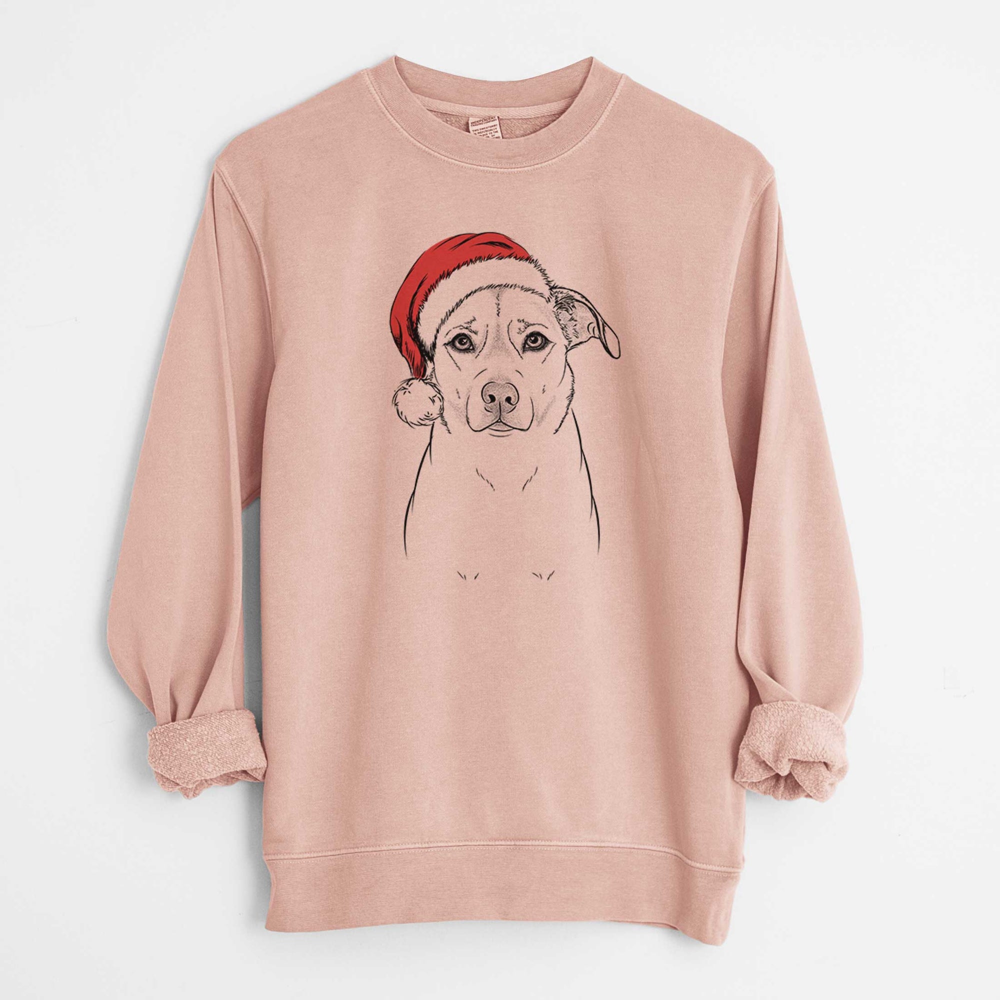 Santa Mica the Labrador Pittbull Mix - Unisex Pigment Dyed Crew Sweatshirt