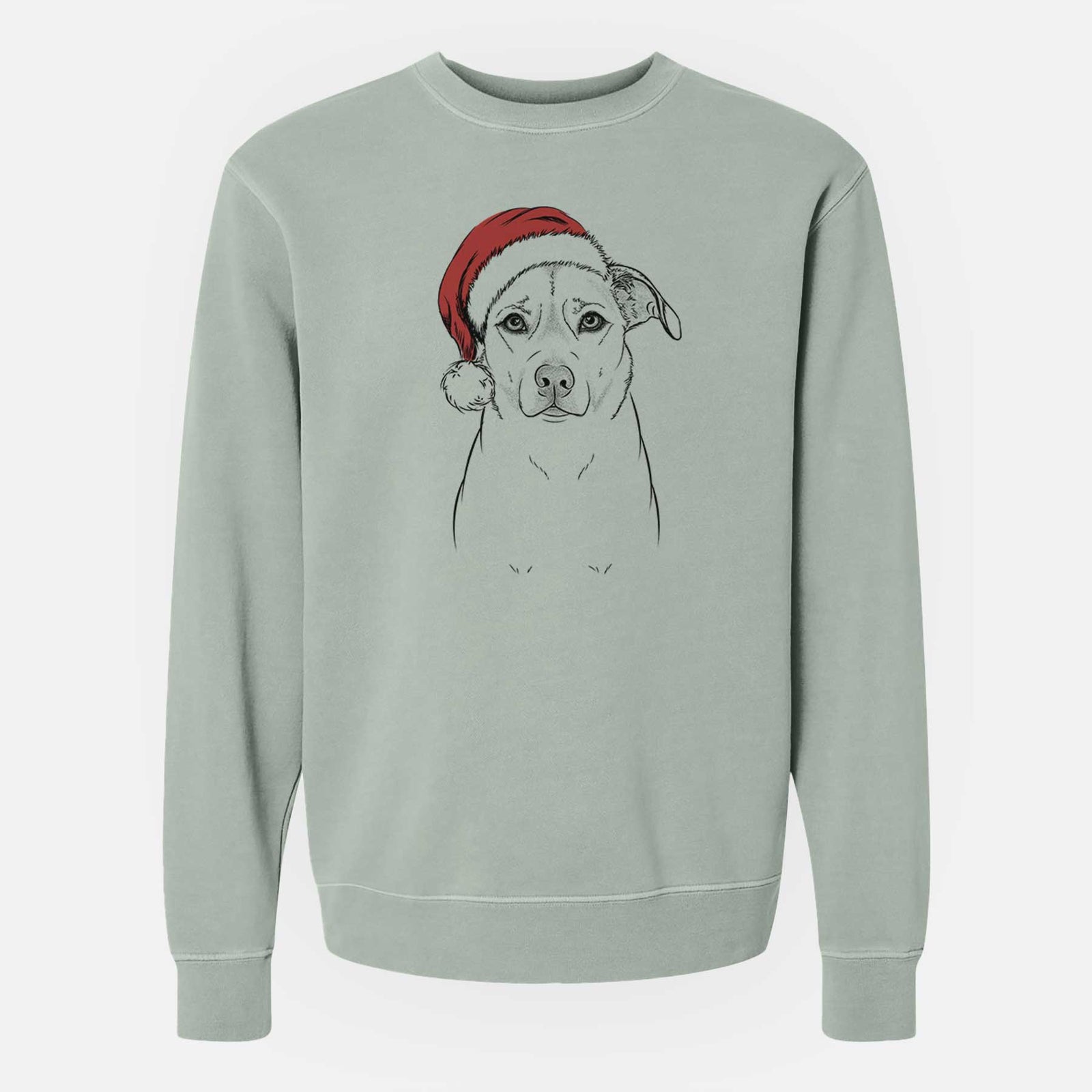 Santa Mica the Labrador Pittbull Mix - Unisex Pigment Dyed Crew Sweatshirt