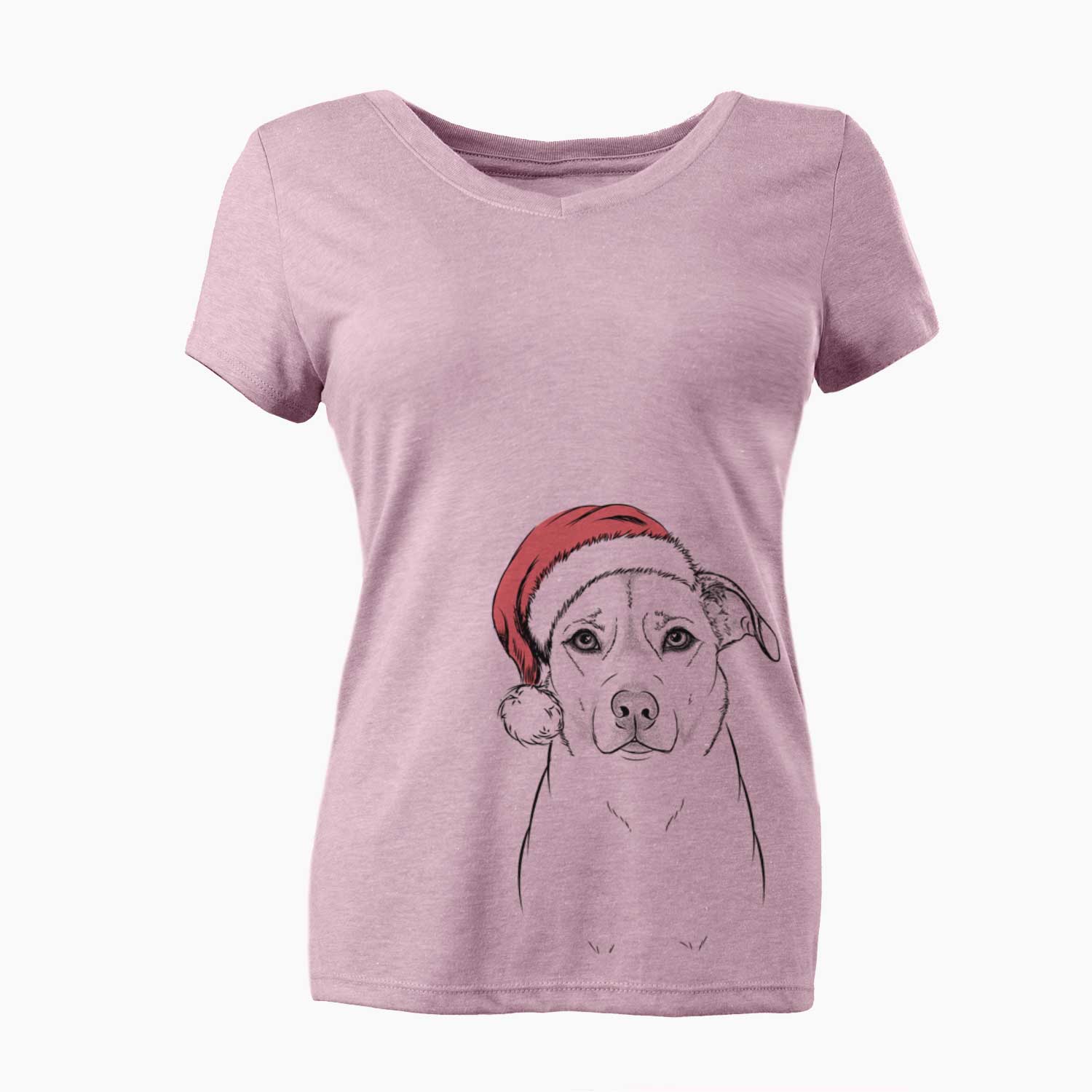 Santa Mica the Labrador Pittbull Mix - Women's V-neck Shirt