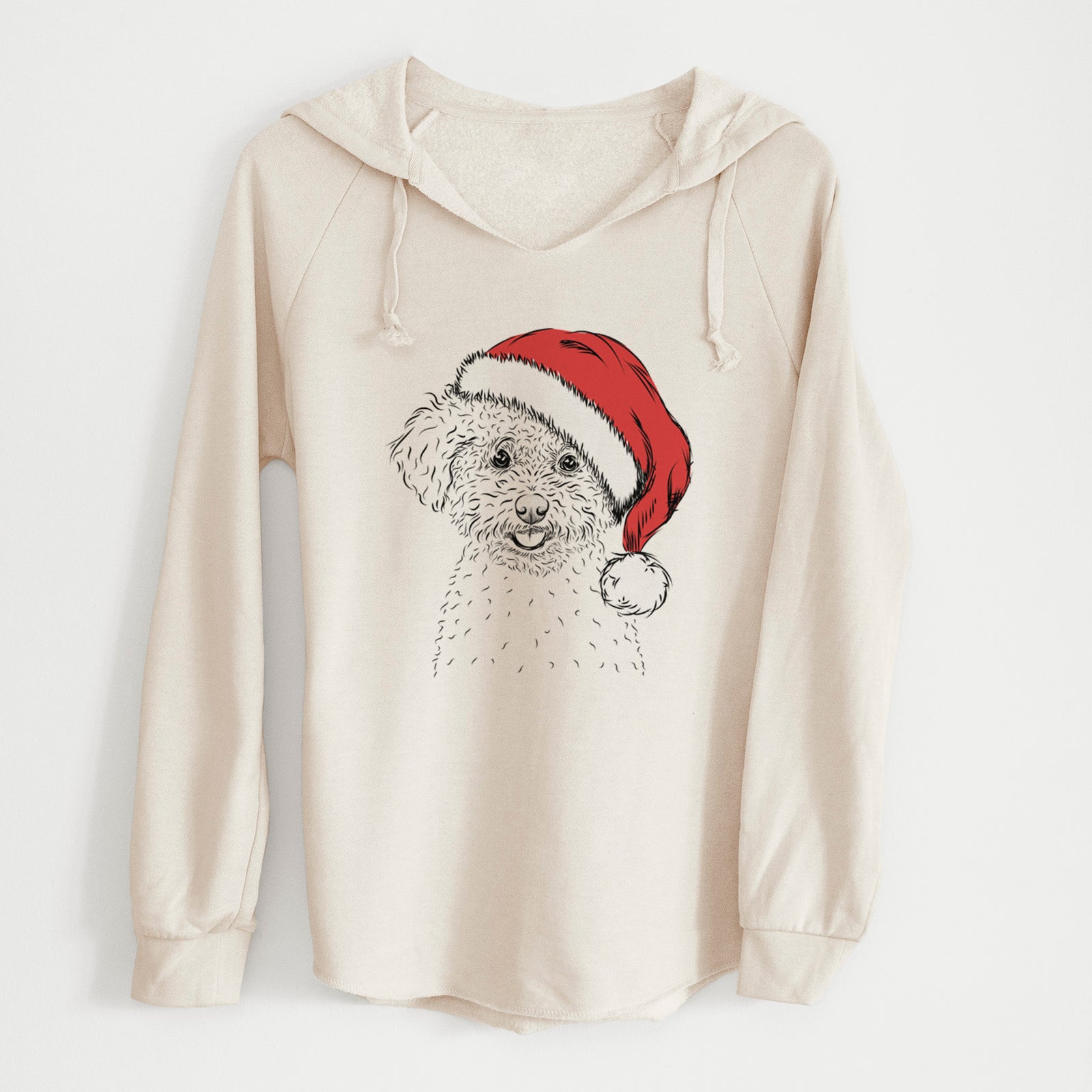 Santa Mickey the Bichon Frise - Cali Wave Hooded Sweatshirt