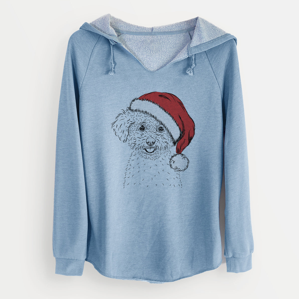 Santa Mickey the Bichon Frise - Cali Wave Hooded Sweatshirt
