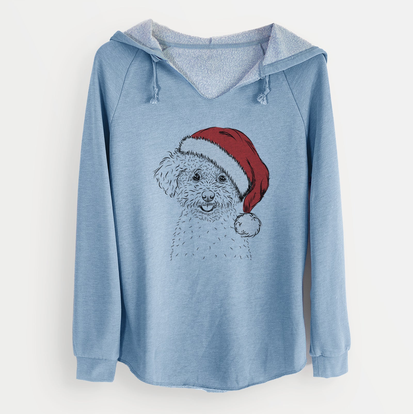 Santa Mickey the Bichon Frise - Cali Wave Hooded Sweatshirt