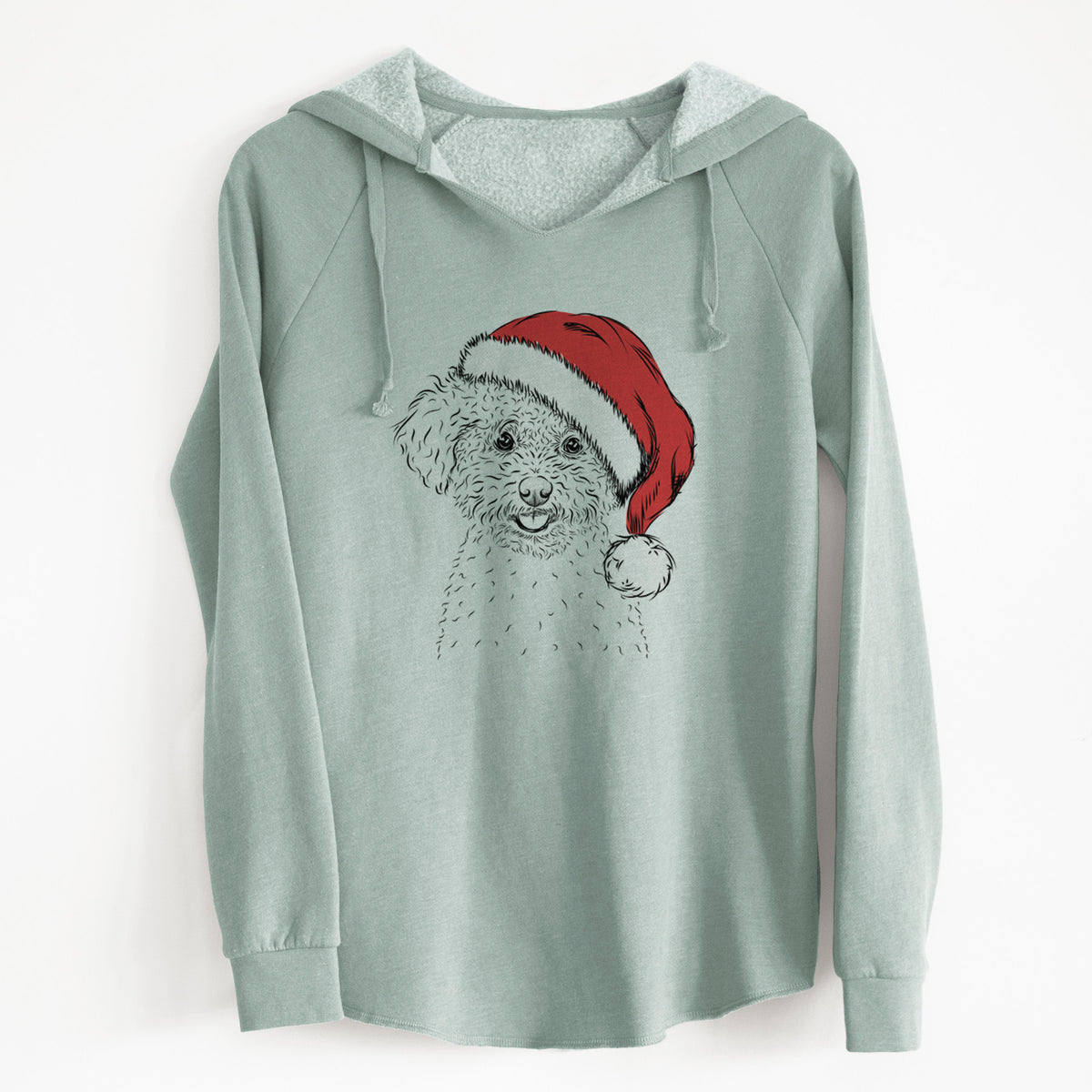 Santa Mickey the Bichon Frise - Cali Wave Hooded Sweatshirt