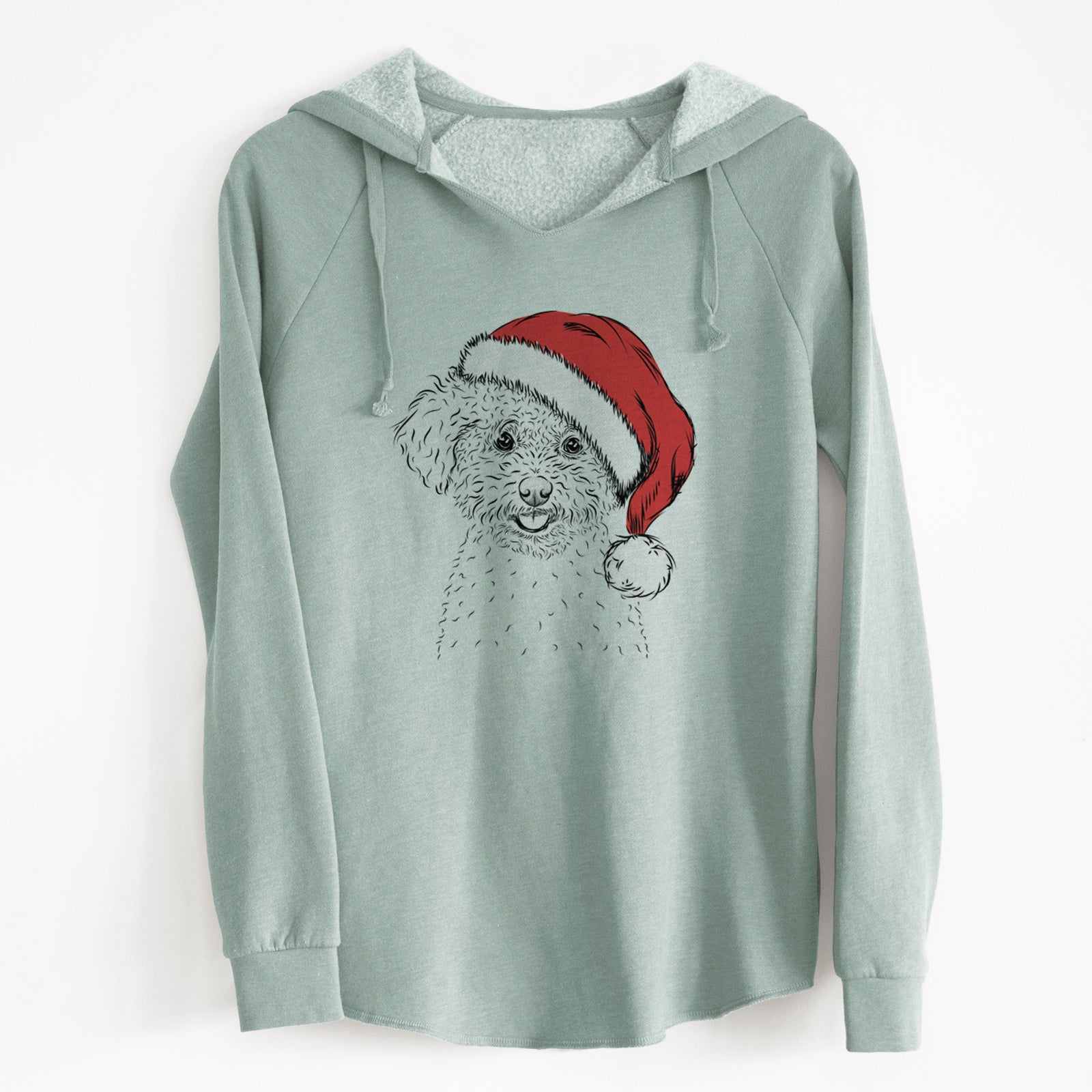 Santa Mickey the Bichon Frise - Cali Wave Hooded Sweatshirt