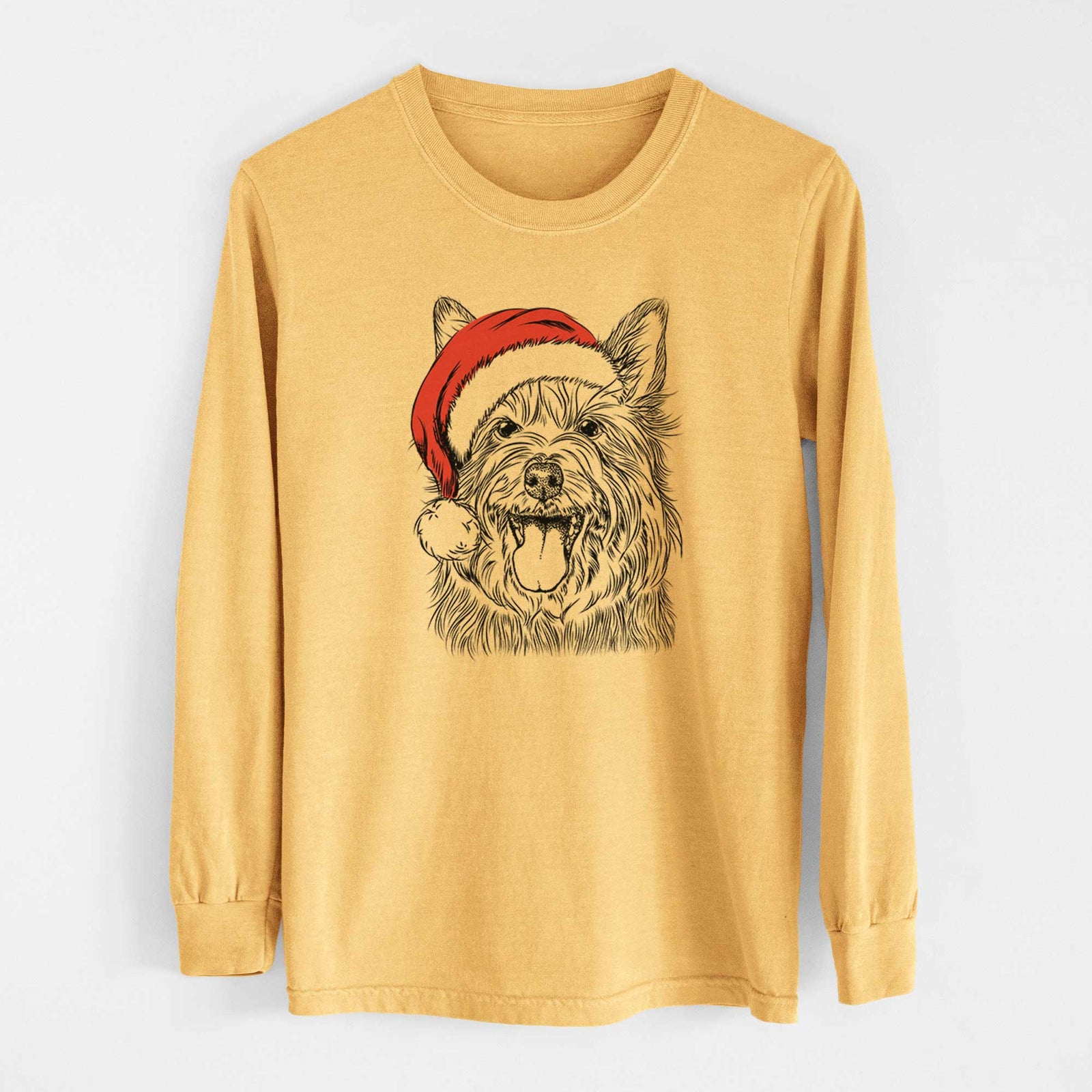 Santa Middy the Australian Terrier - Heavyweight 100% Cotton Long Sleeve