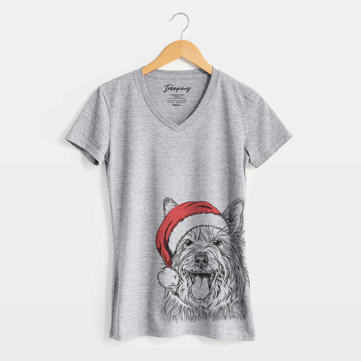 Santa Middy the Australian Terrier - Women's V-neck Shirt