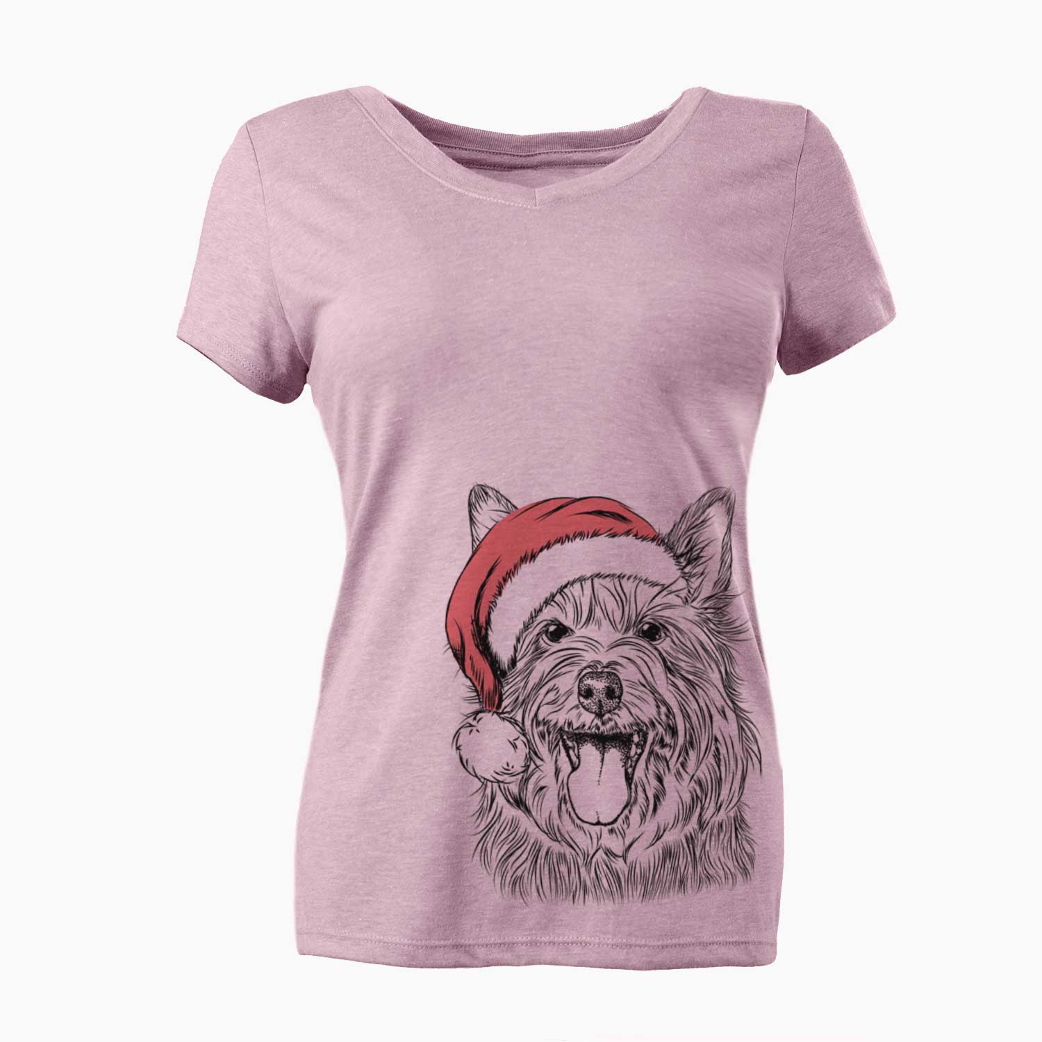 Santa Middy the Australian Terrier - Women's V-neck Shirt