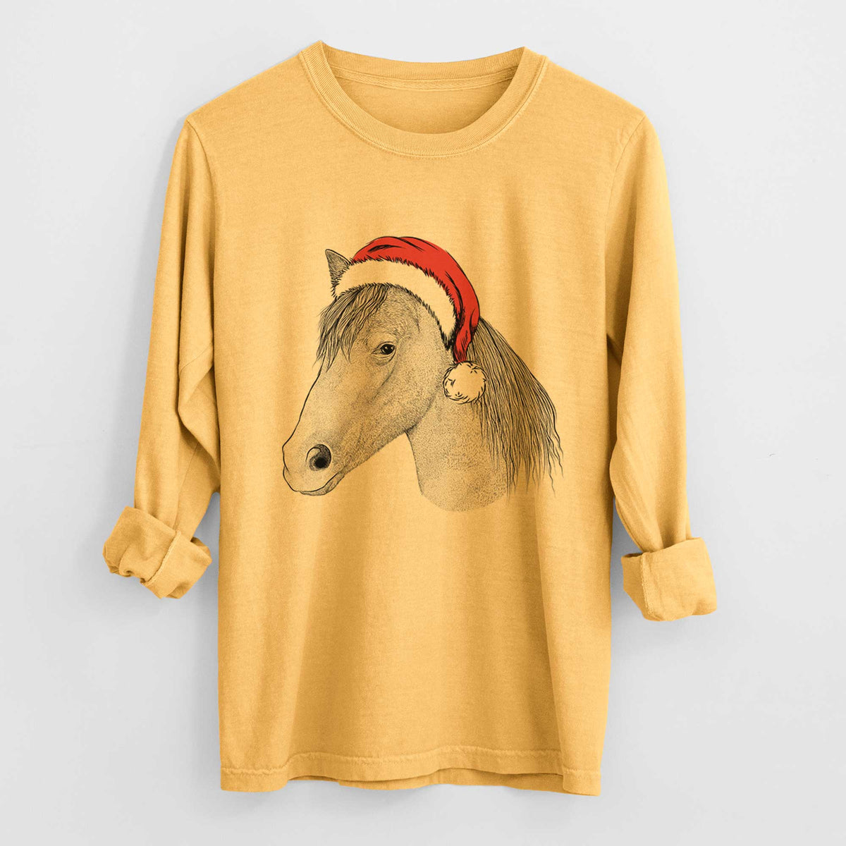 Santa Midnight the Missouri Foxtrotter Horse - Heavyweight 100% Cotton Long Sleeve