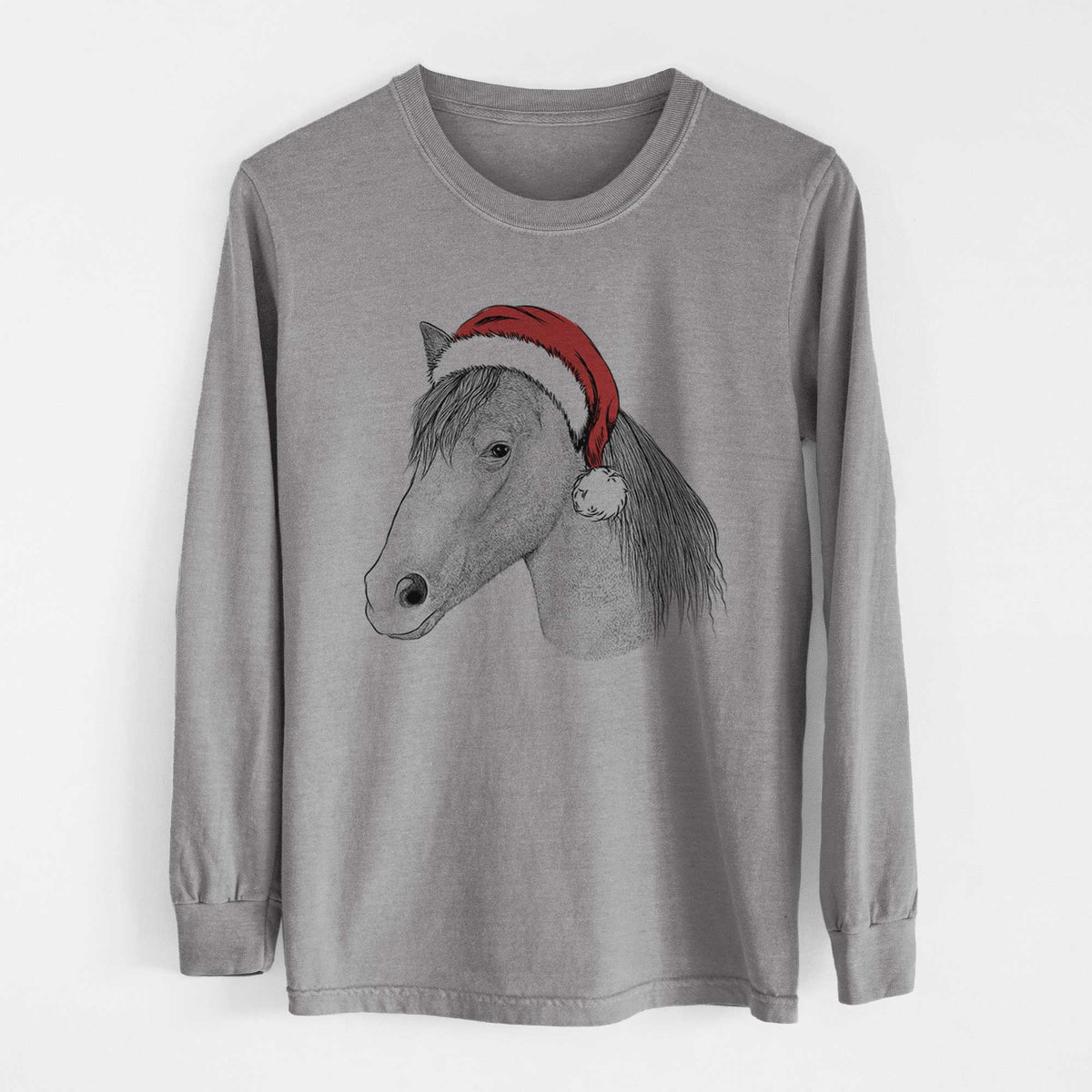 Santa Midnight the Missouri Foxtrotter Horse - Heavyweight 100% Cotton Long Sleeve