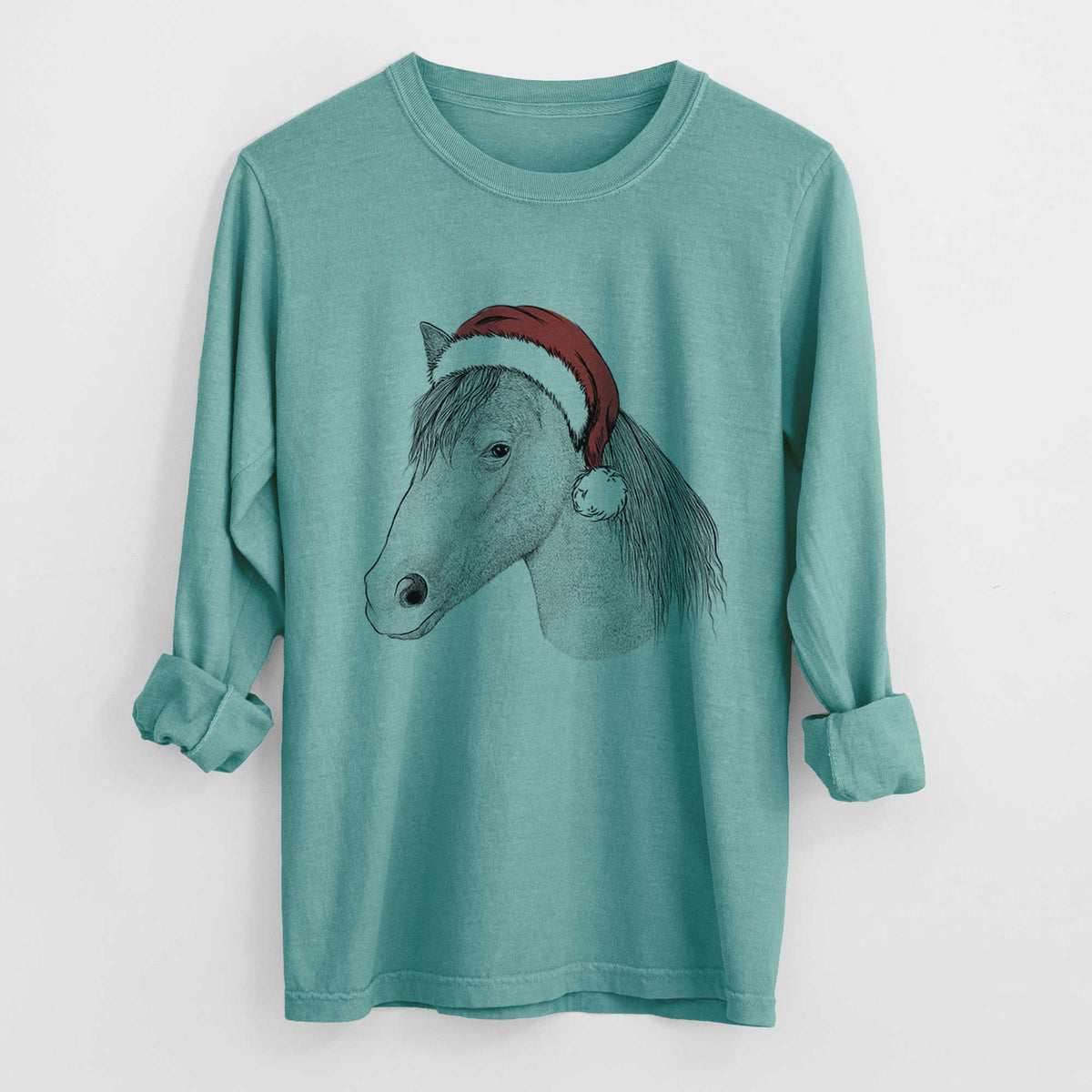 Santa Midnight the Missouri Foxtrotter Horse - Heavyweight 100% Cotton Long Sleeve