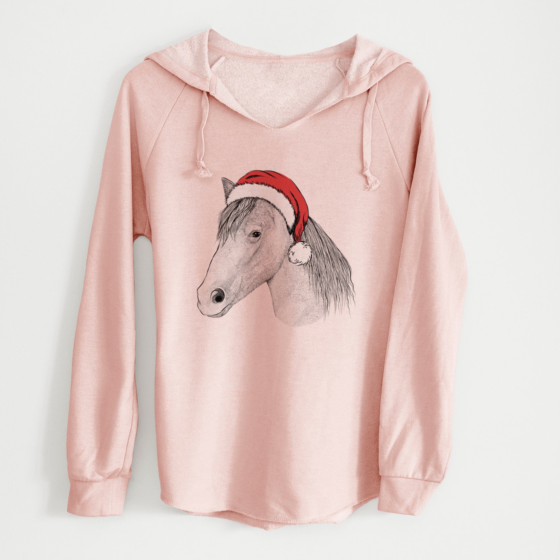 Santa Midnight the Missouri Foxtrotter Horse - Cali Wave Hooded Sweatshirt