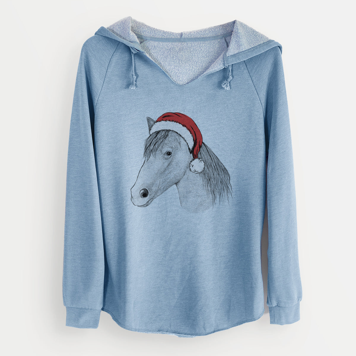 Santa Midnight the Missouri Foxtrotter Horse - Cali Wave Hooded Sweatshirt