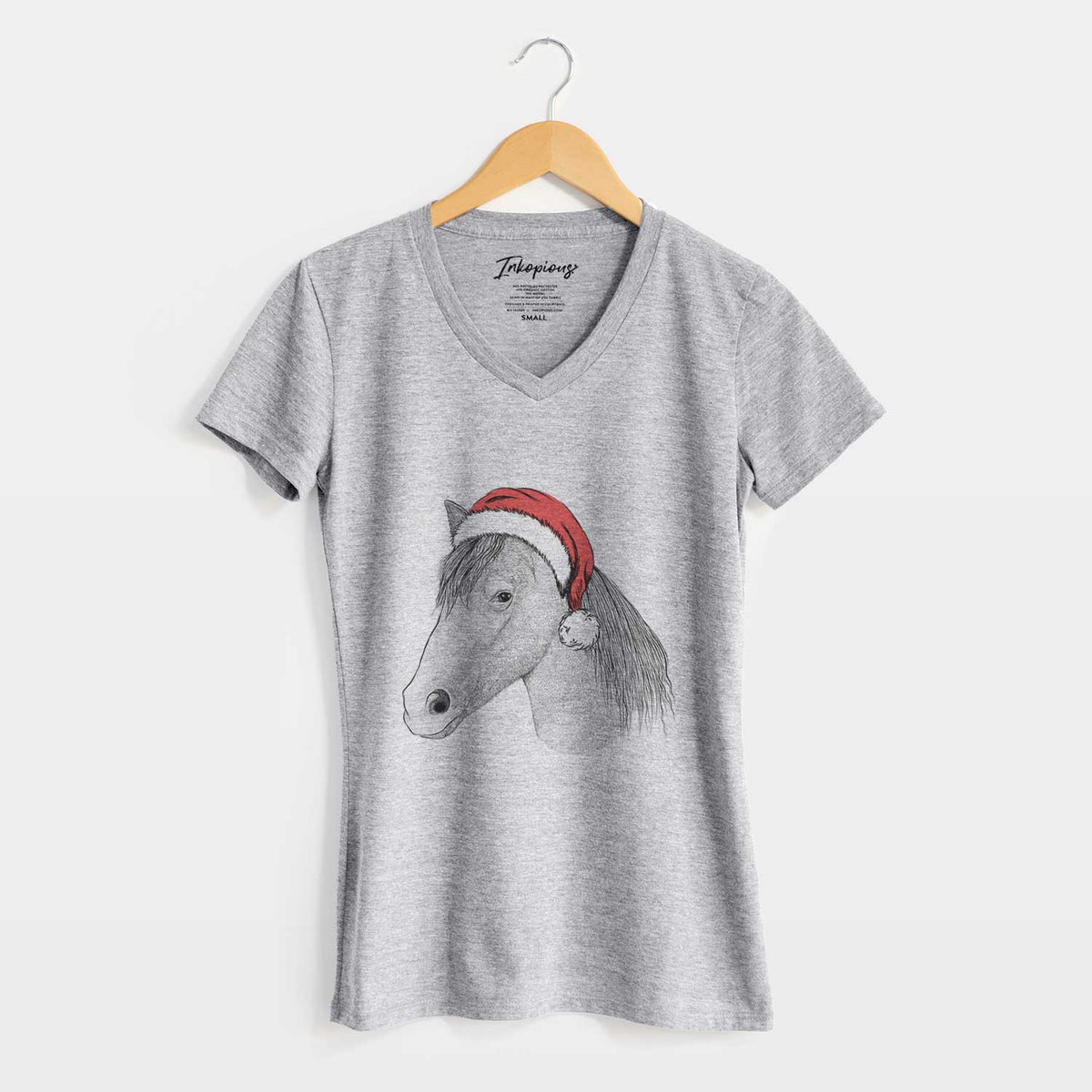 Santa Midnight the Missouri Foxtrotter Horse - Women's V-neck Shirt