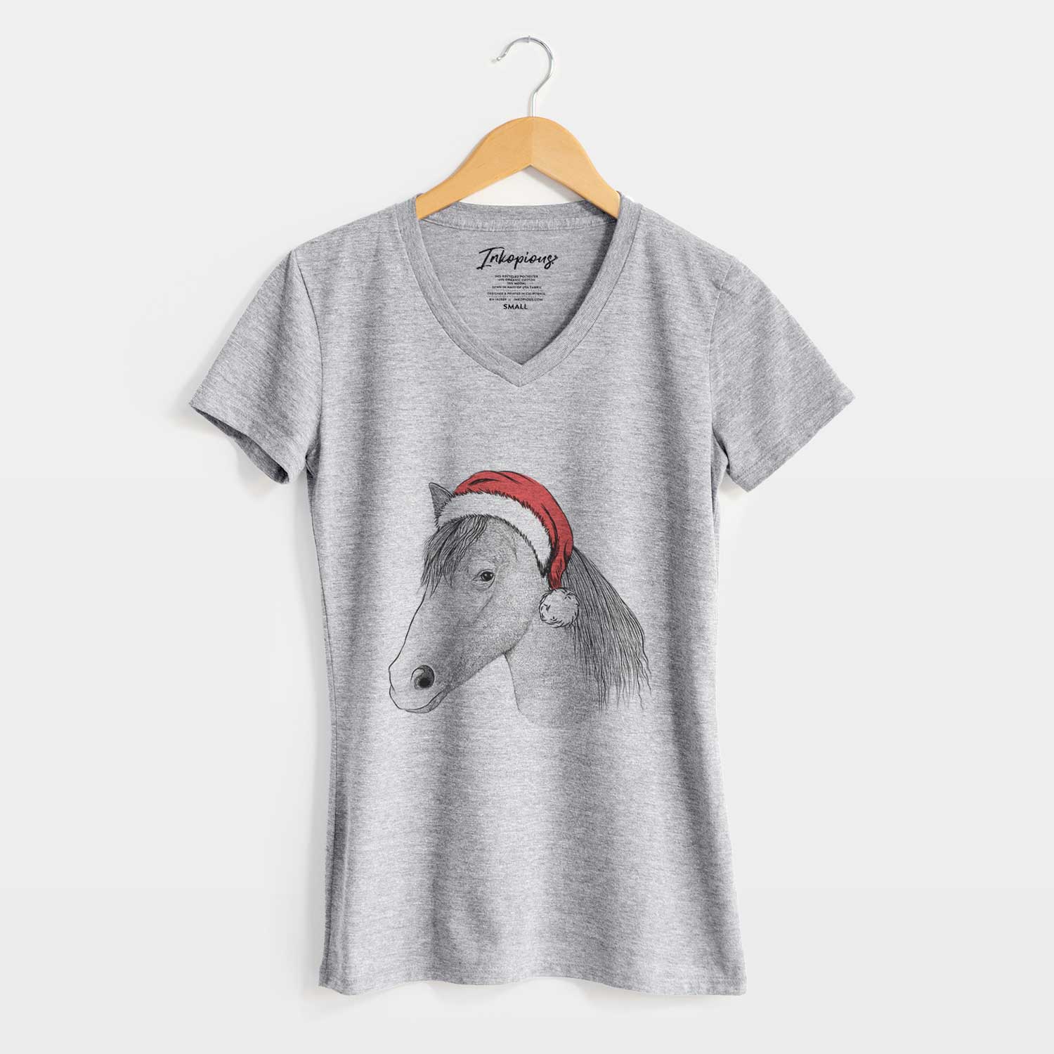 Santa Midnight the Missouri Foxtrotter Horse - Women's V-neck Shirt