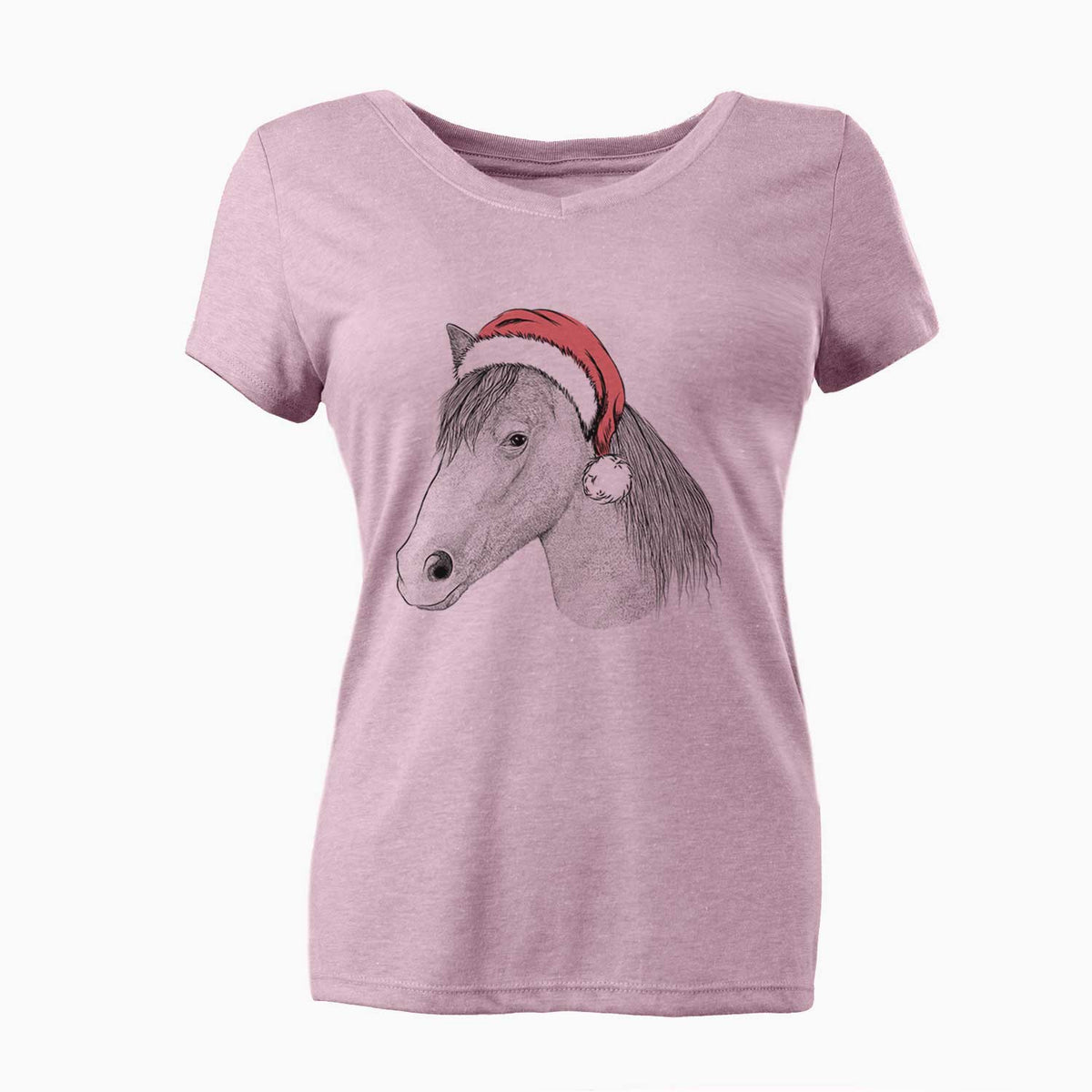Santa Midnight the Missouri Foxtrotter Horse - Women's V-neck Shirt