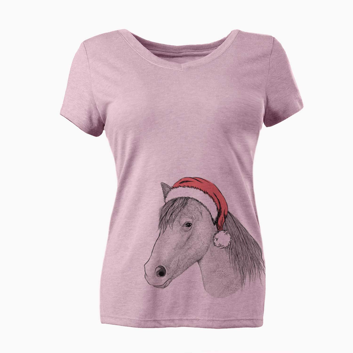 Santa Midnight the Missouri Foxtrotter Horse - Women's V-neck Shirt