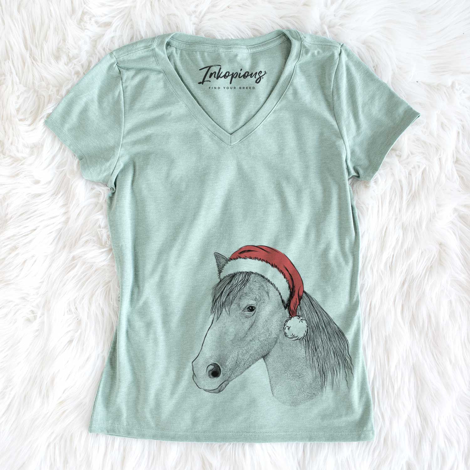 Santa Midnight the Missouri Foxtrotter Horse - Women's V-neck Shirt