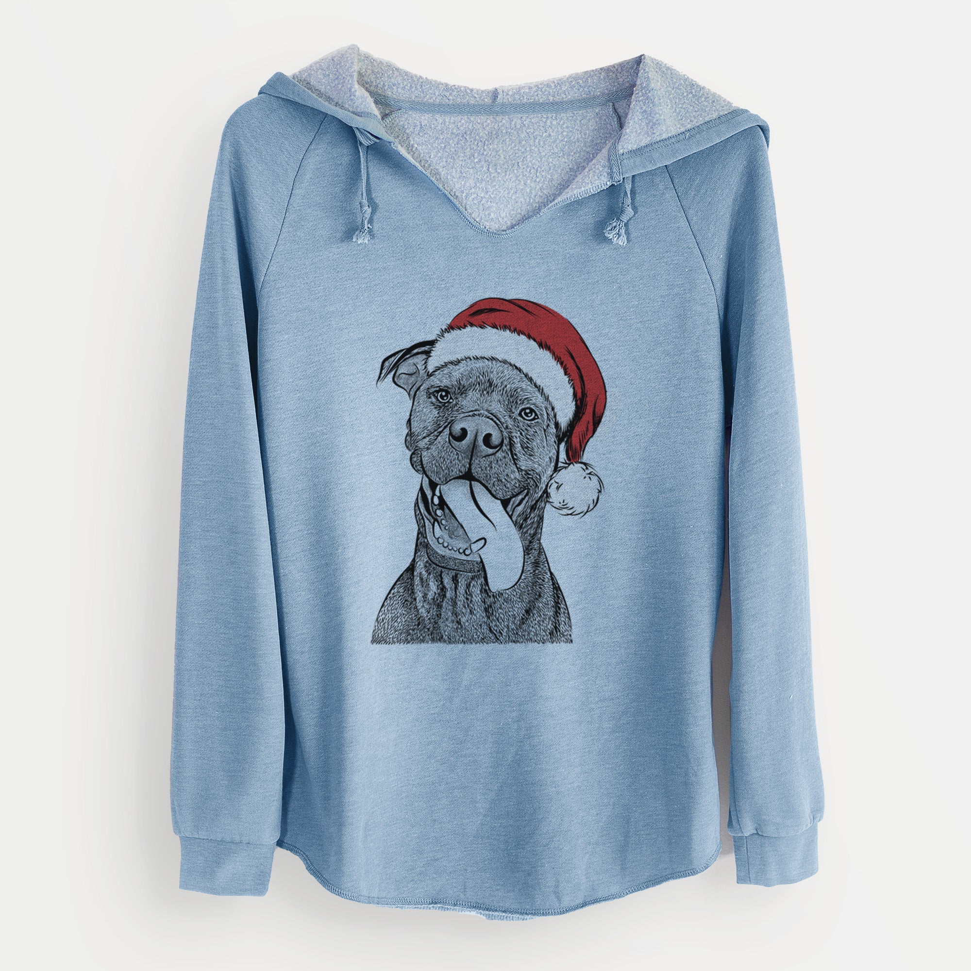 Santa Mikey the Boxador - Cali Wave Hooded Sweatshirt