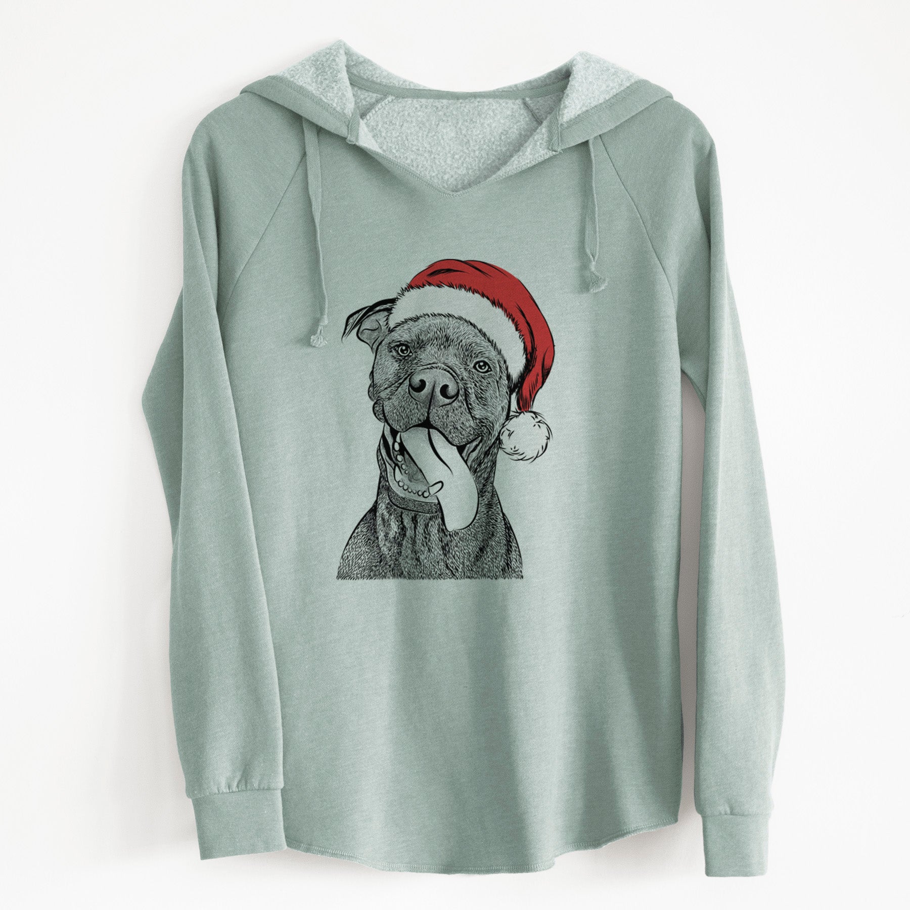 Santa Mikey the Boxador - Cali Wave Hooded Sweatshirt