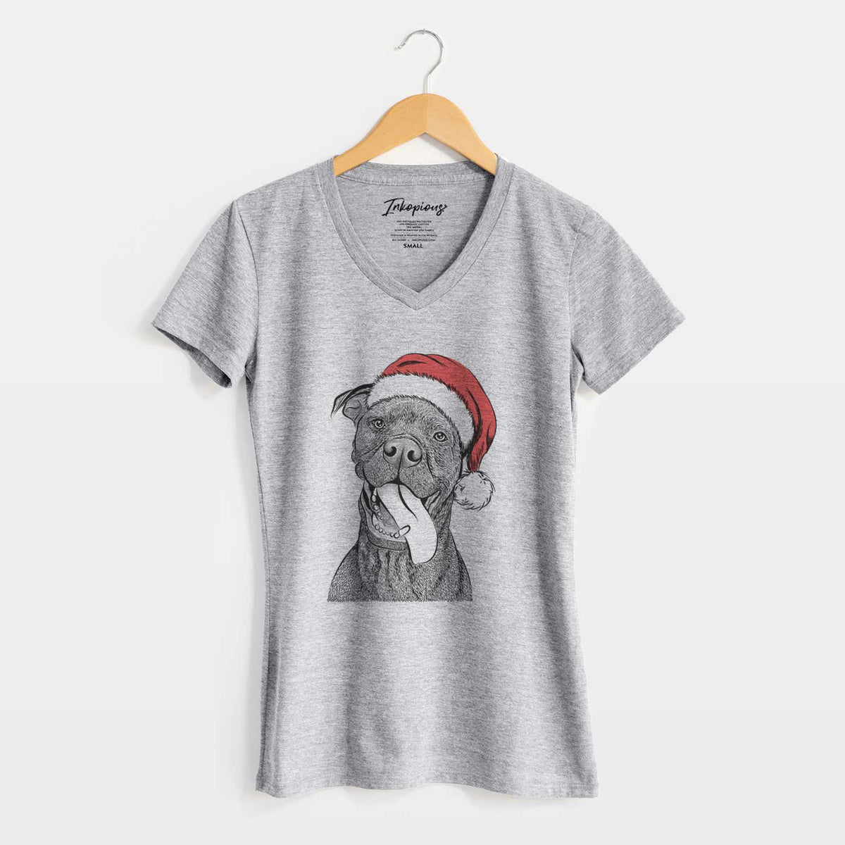 Santa Mikey the Boxador - Women's V-neck Shirt