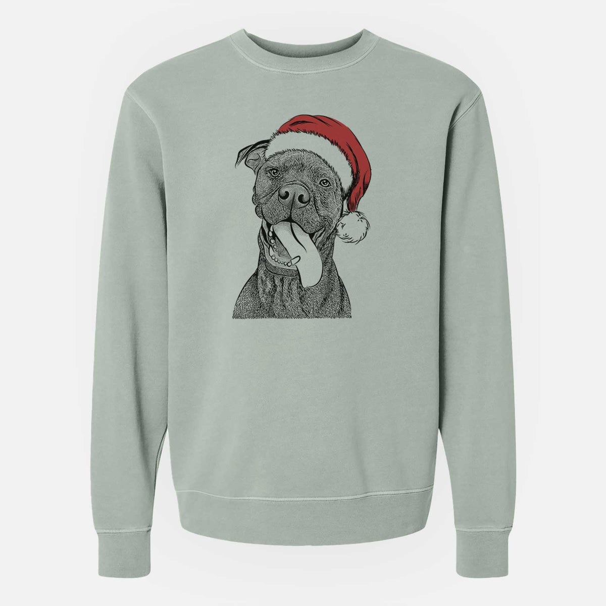 Santa Mikey the Boxador - Unisex Pigment Dyed Crew Sweatshirt