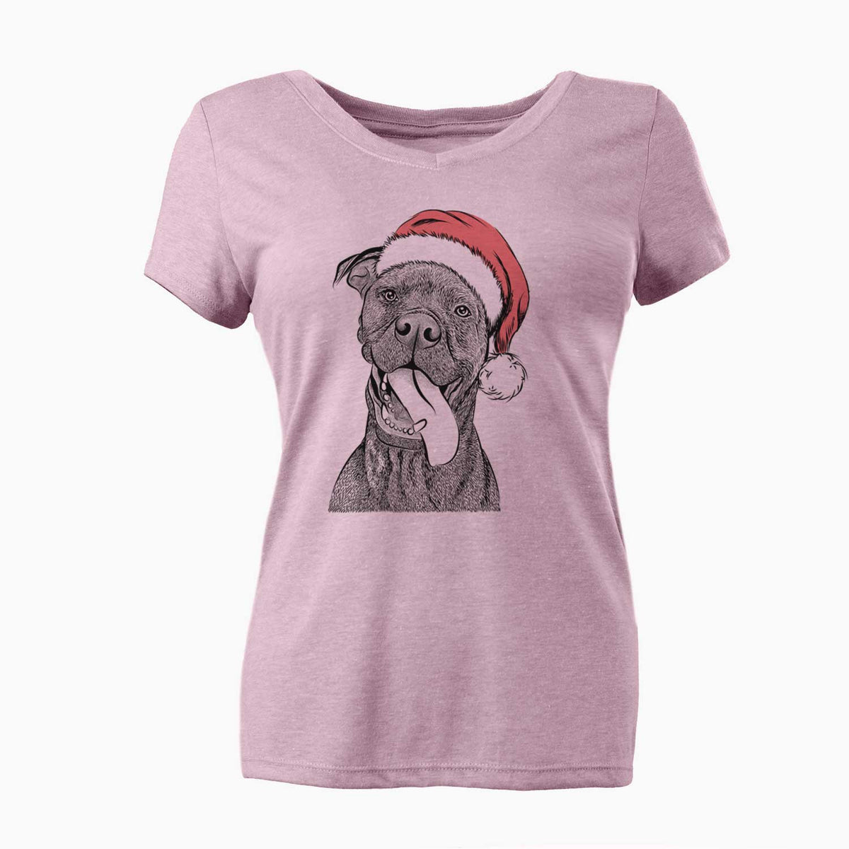 Santa Mikey the Boxador - Women's V-neck Shirt