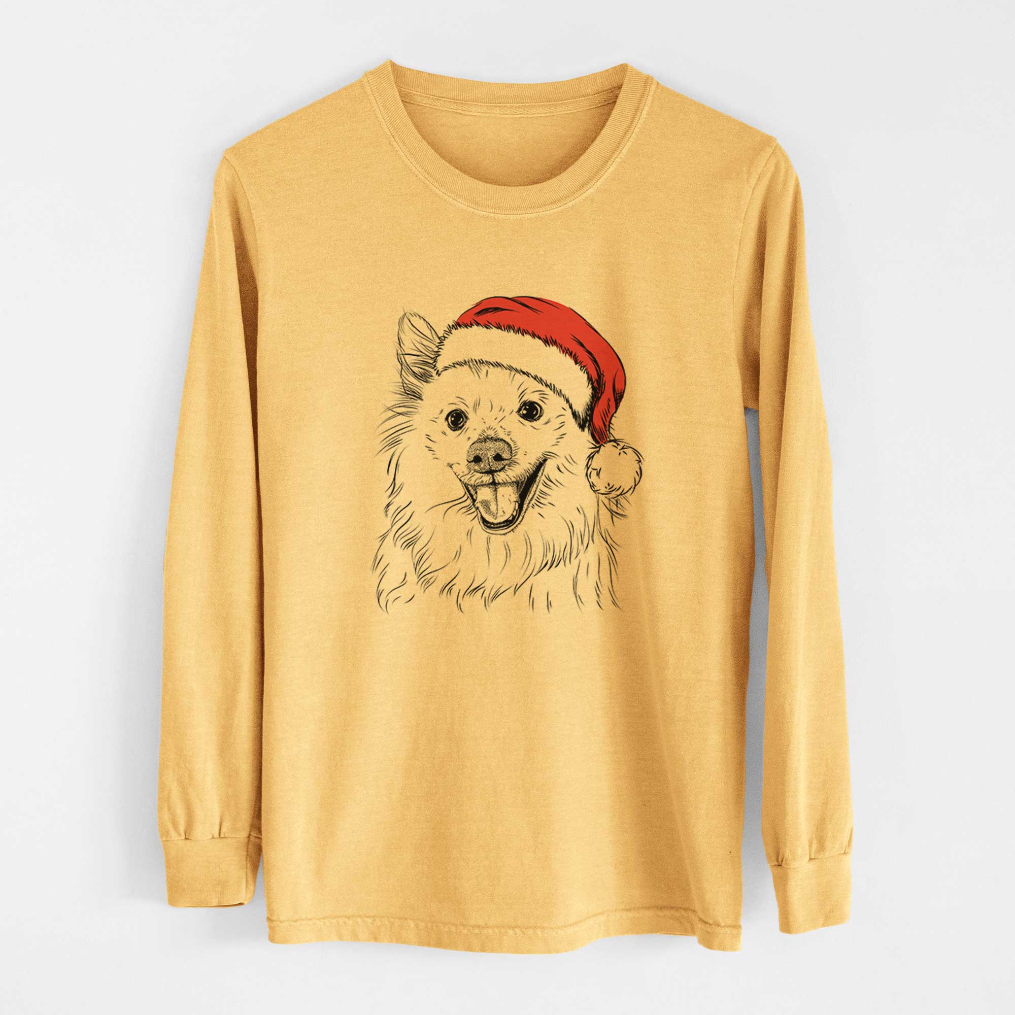 Santa Miki the American Eskimo - Heavyweight 100% Cotton Long Sleeve