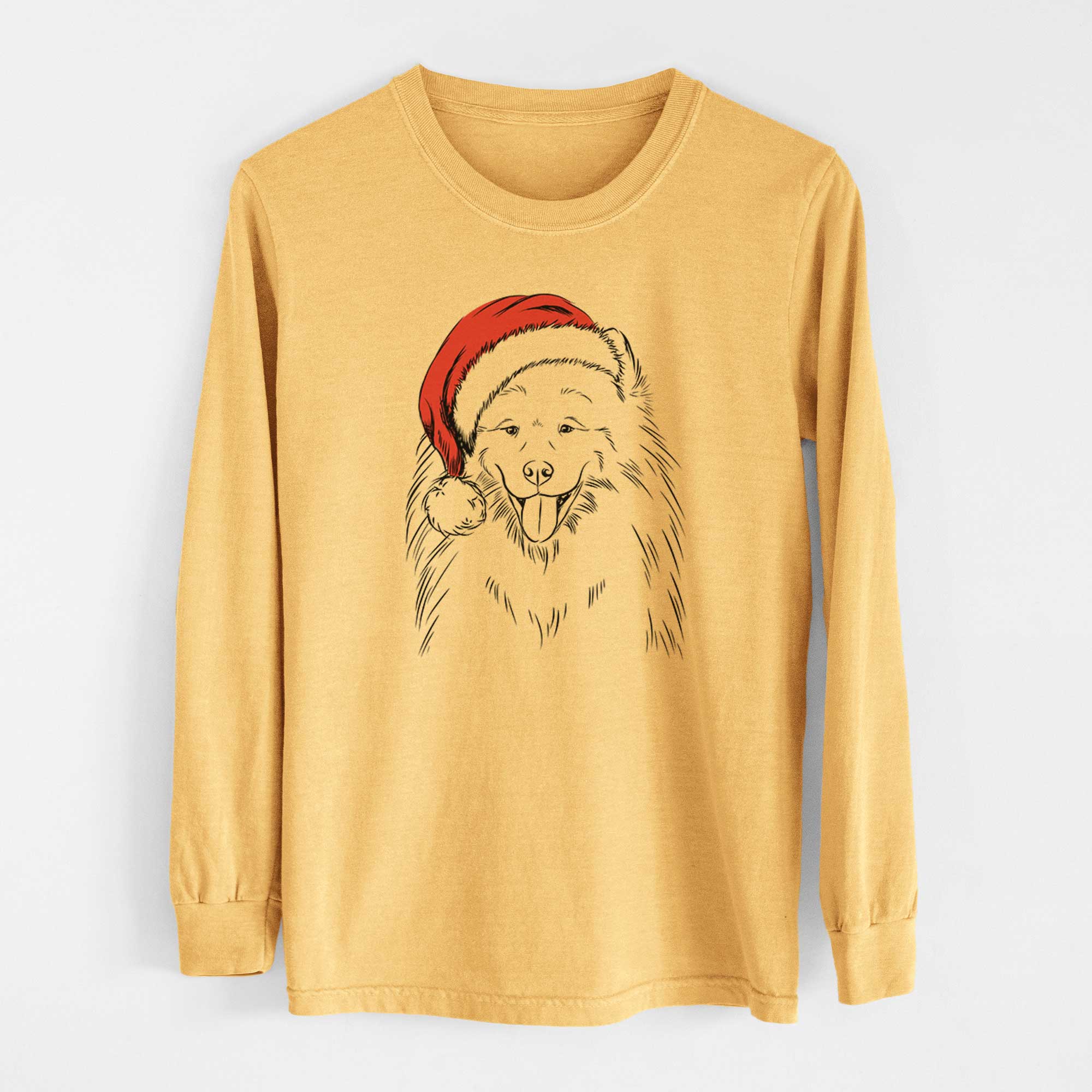 Santa Mikko the Samoyed - Heavyweight 100% Cotton Long Sleeve