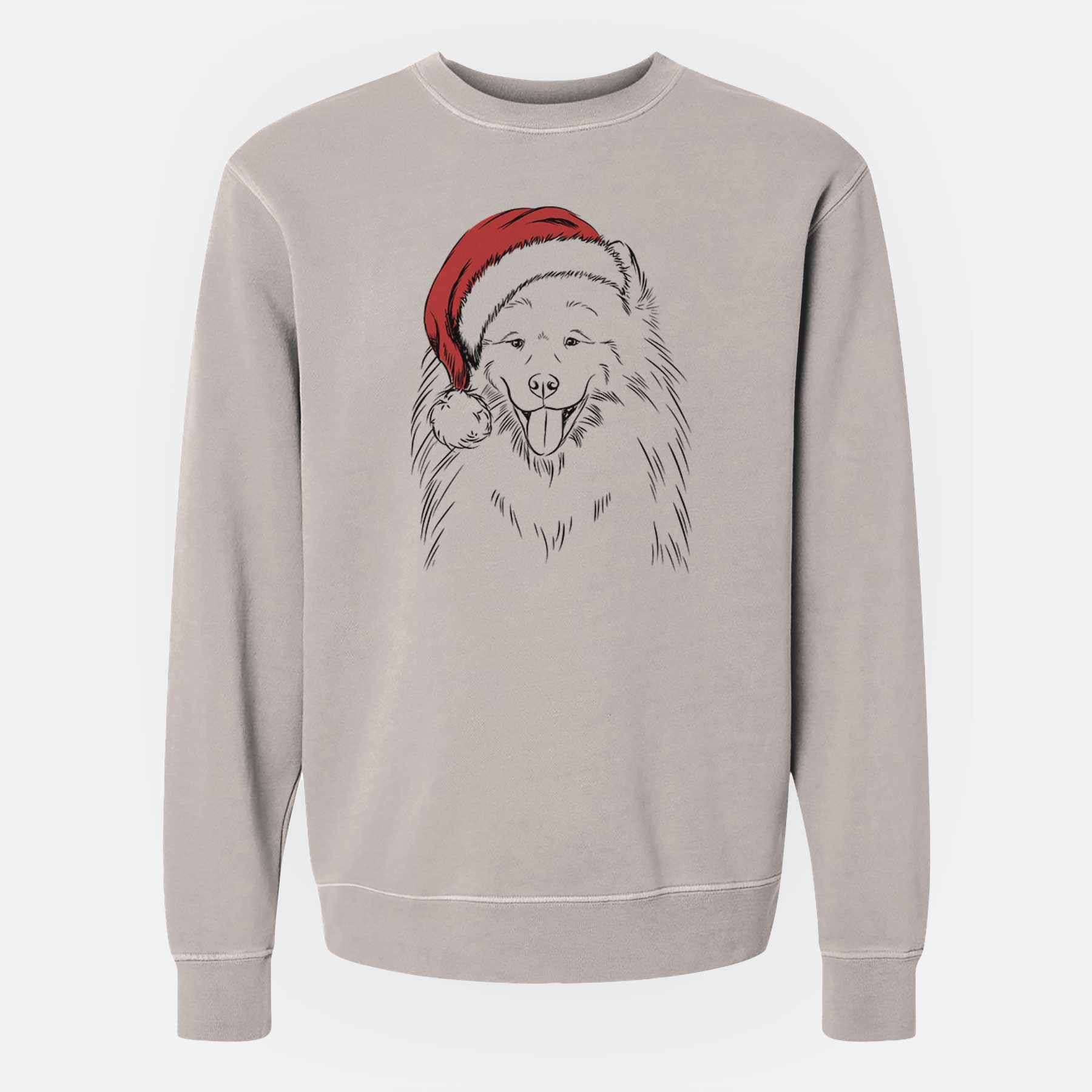 Santa Mikko the Samoyed - Unisex Pigment Dyed Crew Sweatshirt