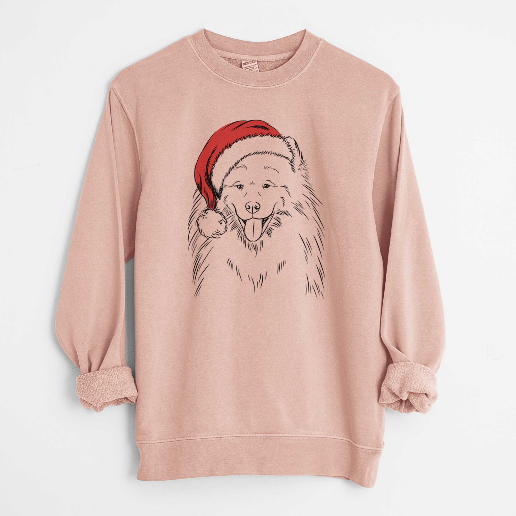 Santa Mikko the Samoyed - Unisex Pigment Dyed Crew Sweatshirt