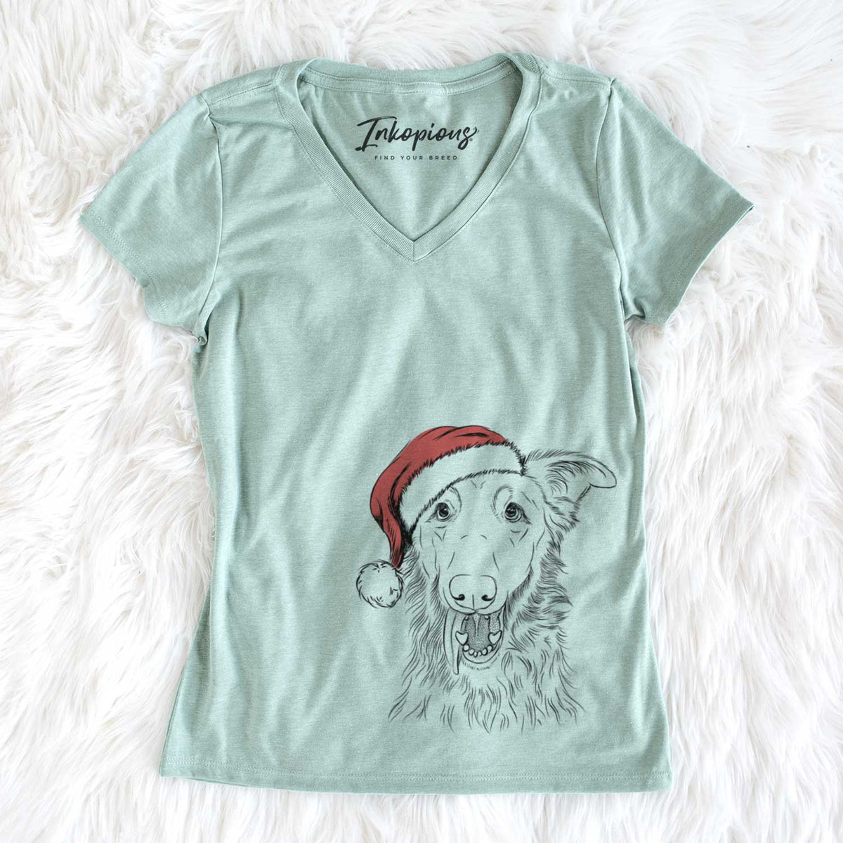 Santa Mila the Mixed Breed - Women&#39;s V-neck Shirt