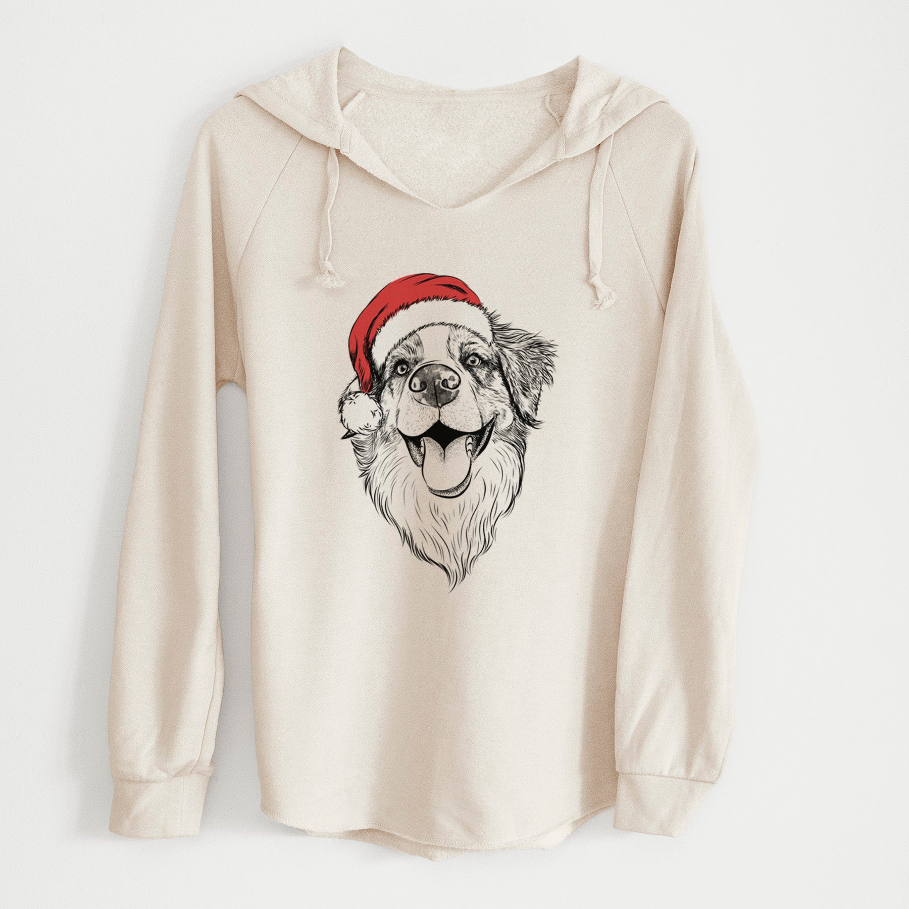 Santa Mila the Australian Shepherd - Cali Wave Hooded Sweatshirt