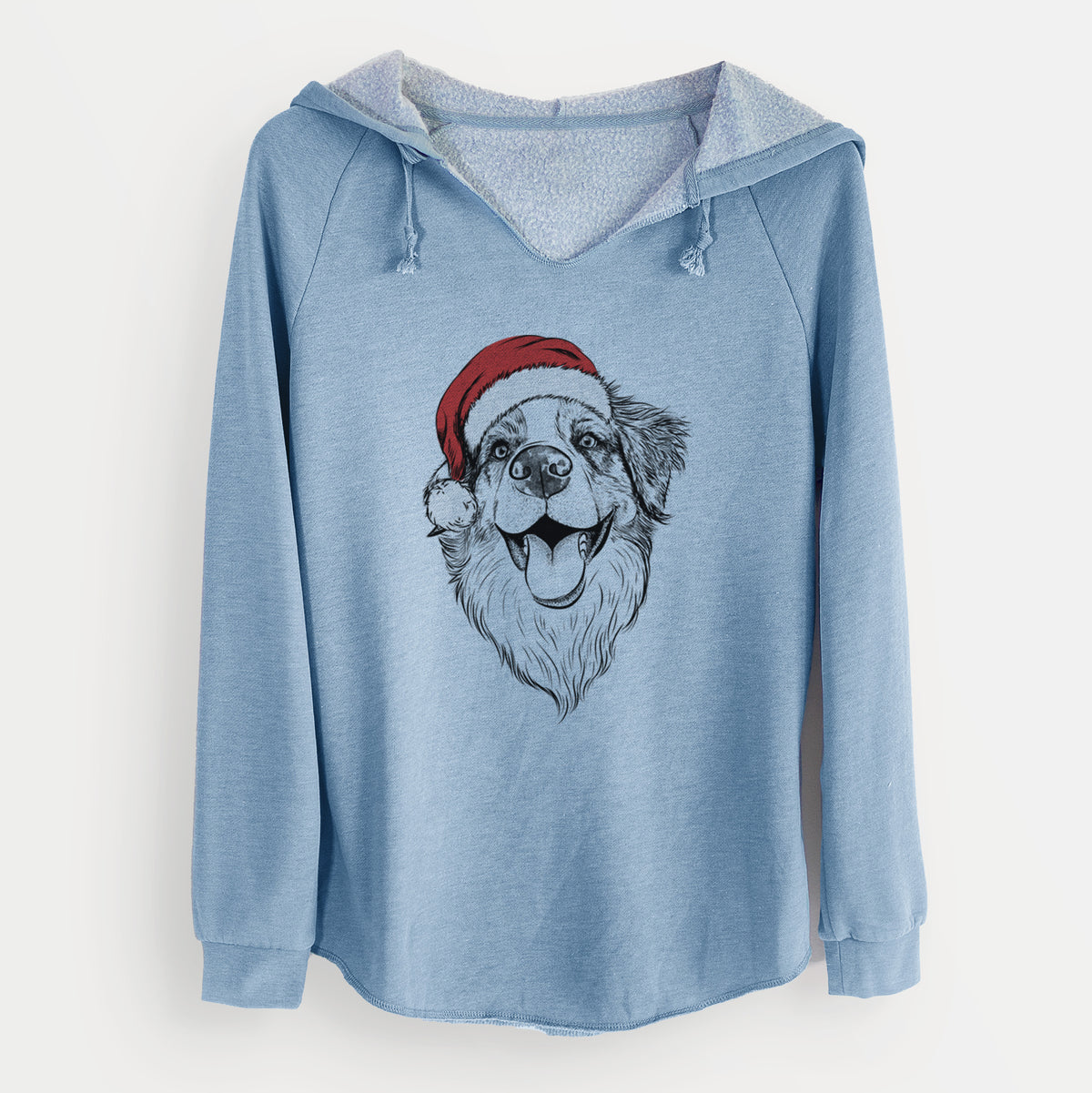 Santa Mila the Australian Shepherd - Cali Wave Hooded Sweatshirt