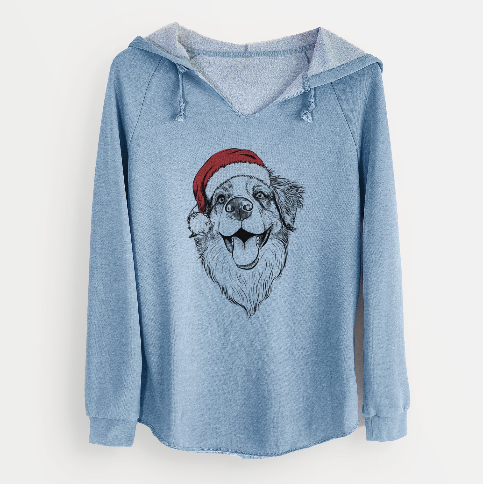 Santa Mila the Australian Shepherd - Cali Wave Hooded Sweatshirt