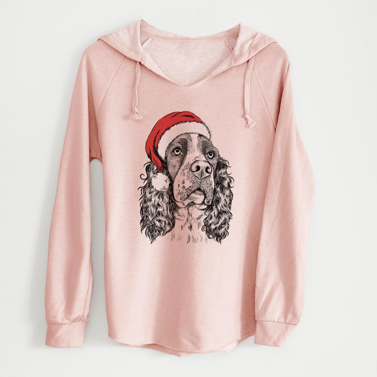 Santa Millie Mae the English Springer Spaniel - Cali Wave Hooded Sweatshirt