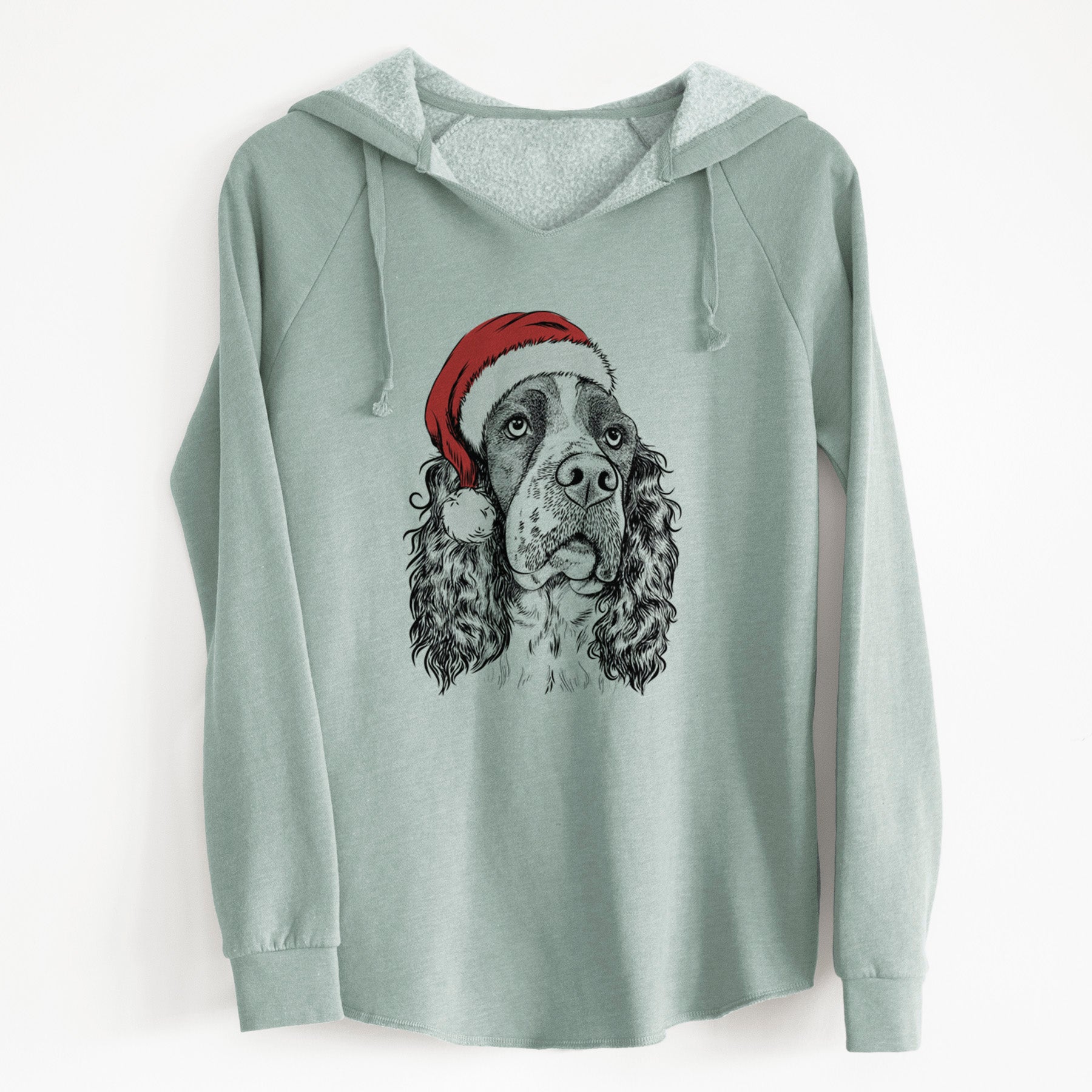 Santa Millie Mae the English Springer Spaniel - Cali Wave Hooded Sweatshirt