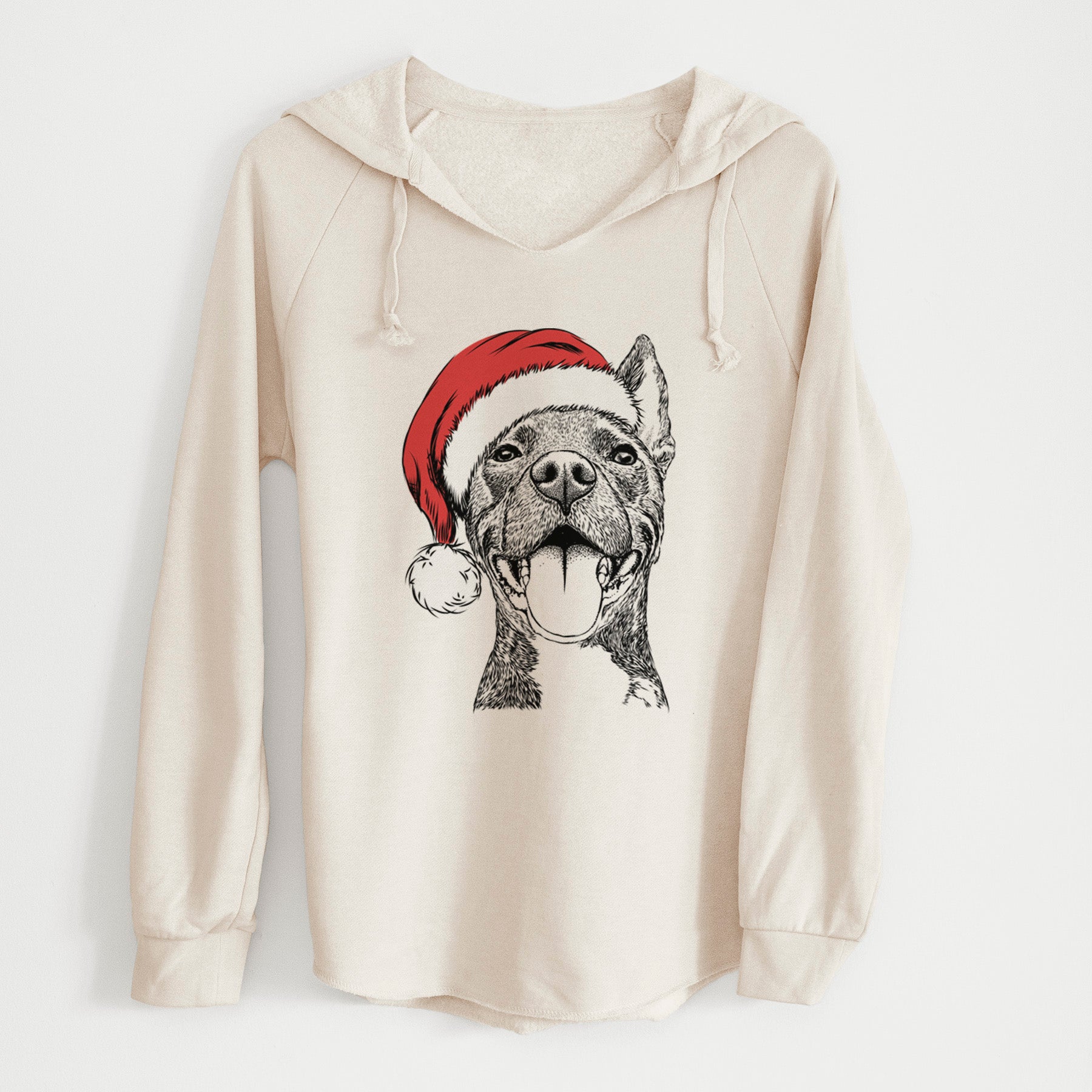 Santa Milo the Pitbull Mix - Cali Wave Hooded Sweatshirt