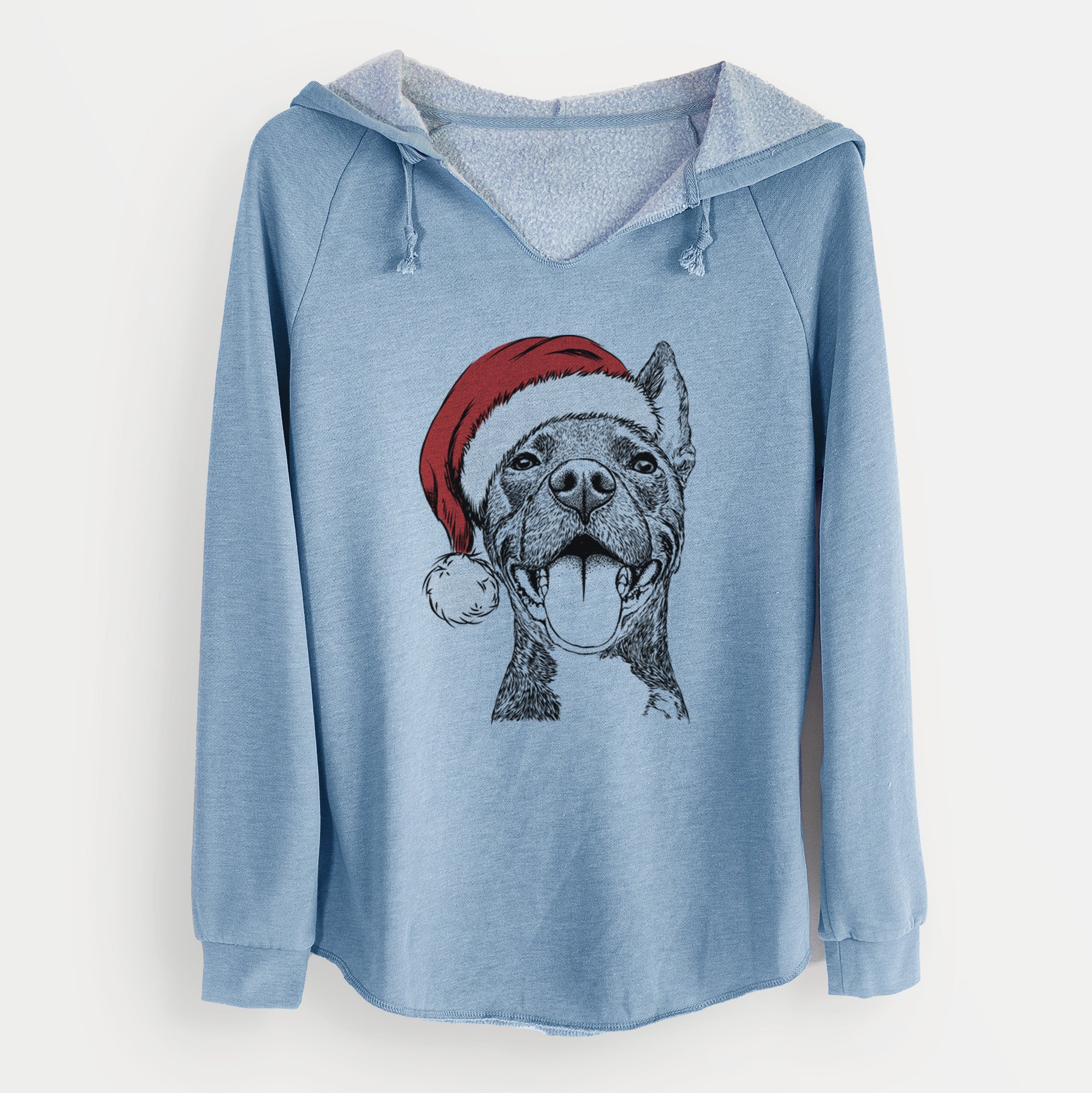 Santa Milo the Pitbull Mix - Cali Wave Hooded Sweatshirt