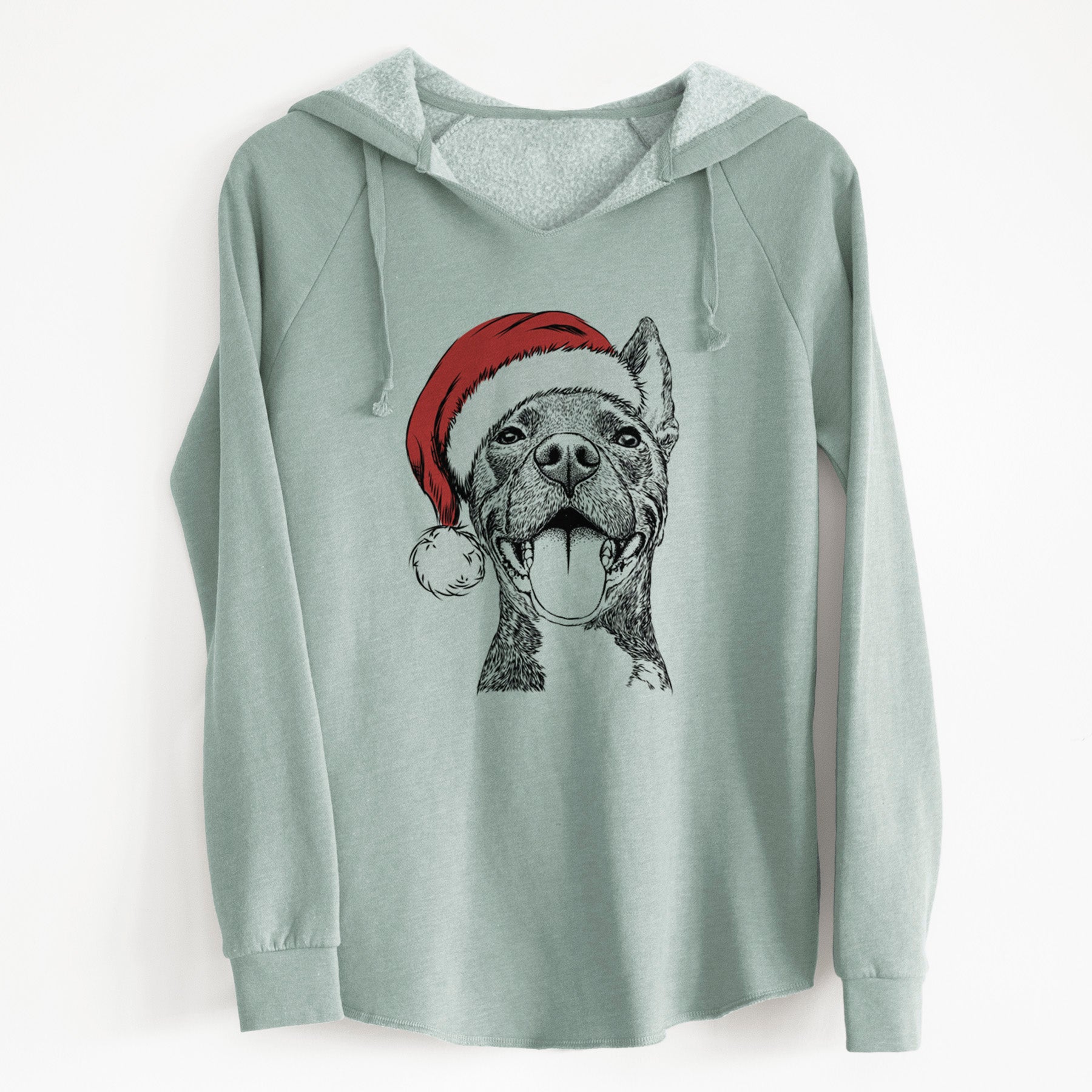 Santa Milo the Pitbull Mix - Cali Wave Hooded Sweatshirt