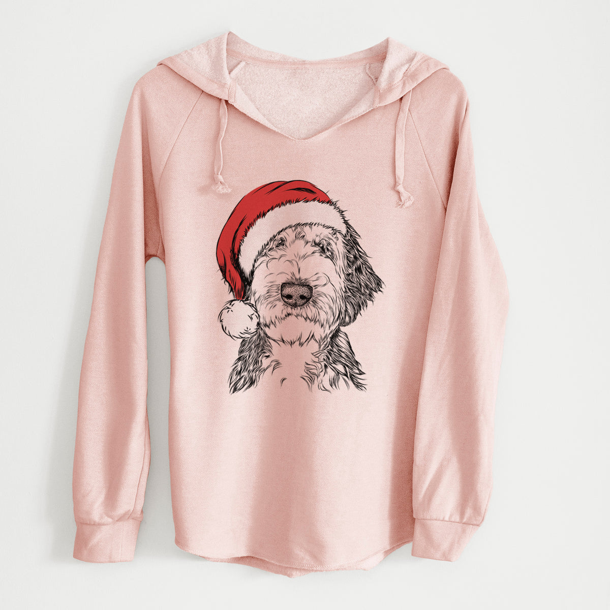 Santa Milo Fluff the Sheepadoodle - Cali Wave Hooded Sweatshirt