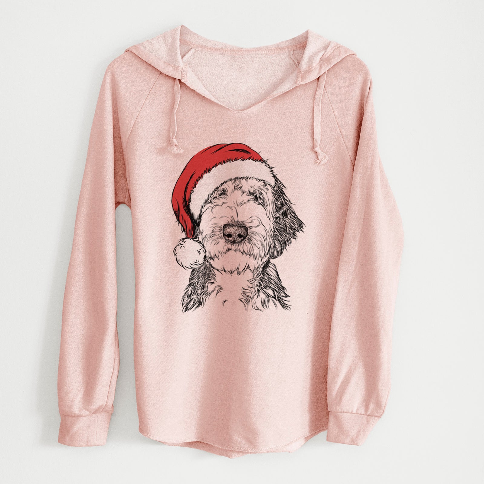 Santa Milo Fluff the Sheepadoodle - Cali Wave Hooded Sweatshirt